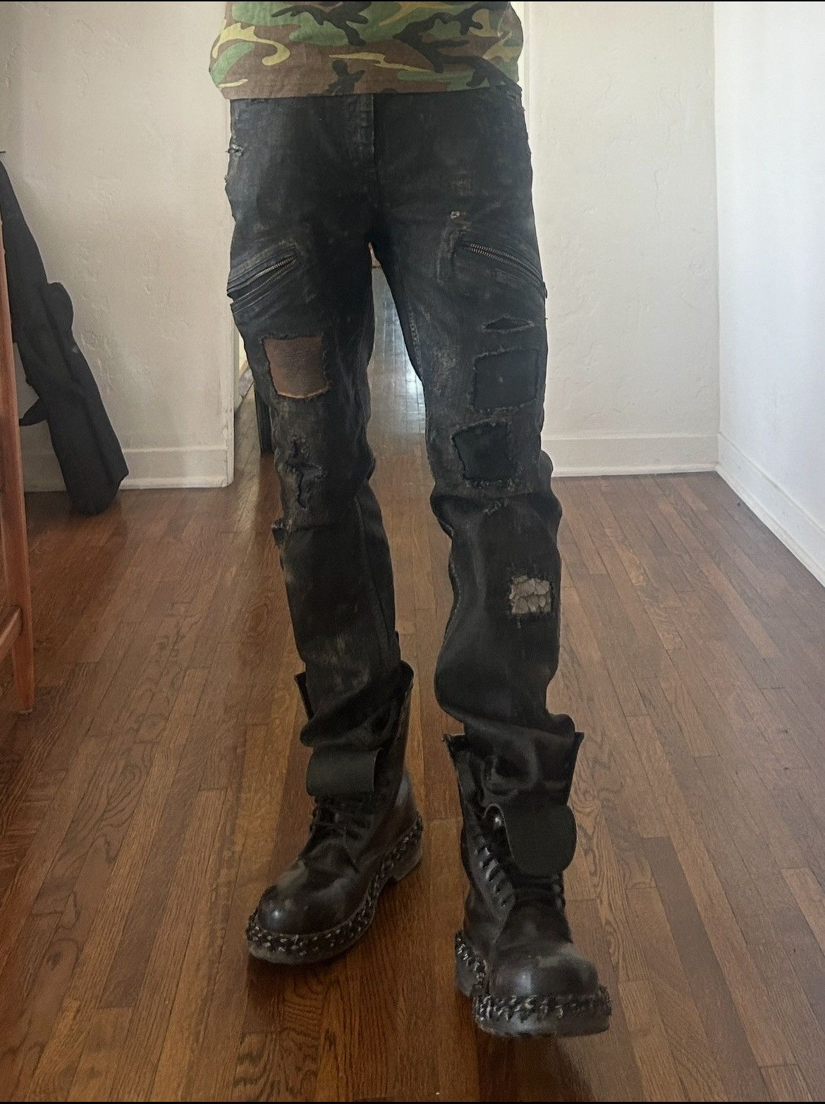 Le Grande Bleu (L.G.B.) LGB WAXED BLACK DENIM Size US 31 - 10 Thumbnail