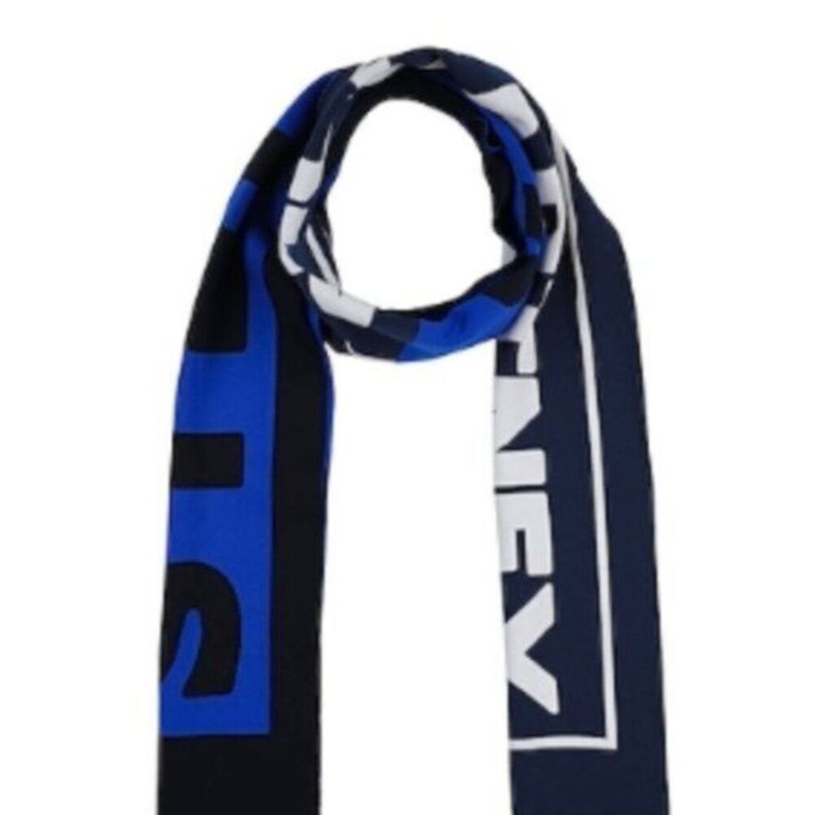 Stella McCartney Stella McCartney knit scarf blue black and white Size ONE SIZE - 1 Thumbnail