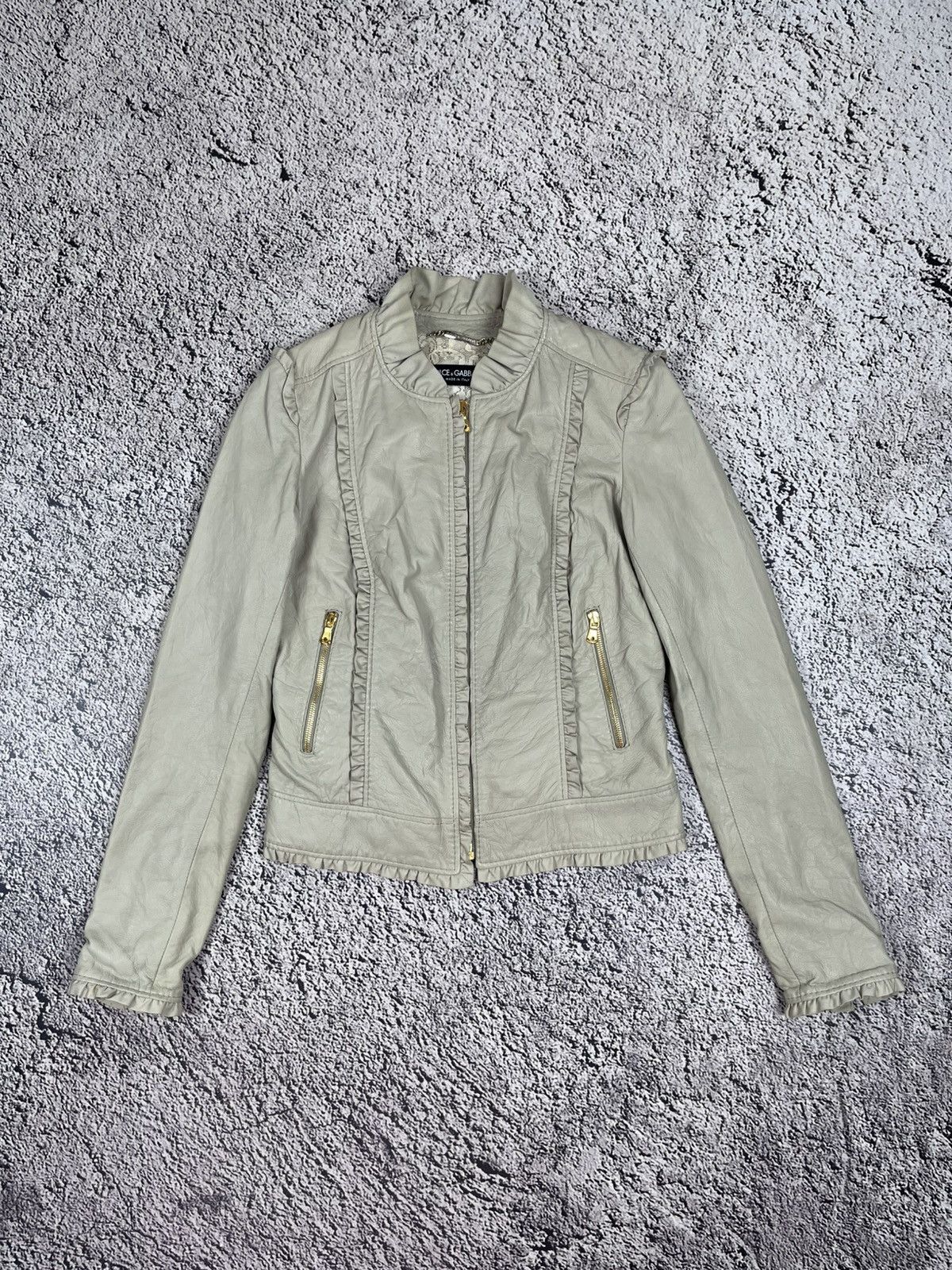 Dolce & Gabbana Dolce & Gabbana Leather Jacket Lambskin Lace Lining Cropped Size S / US 4 / IT 40 - 1 Thumbnail