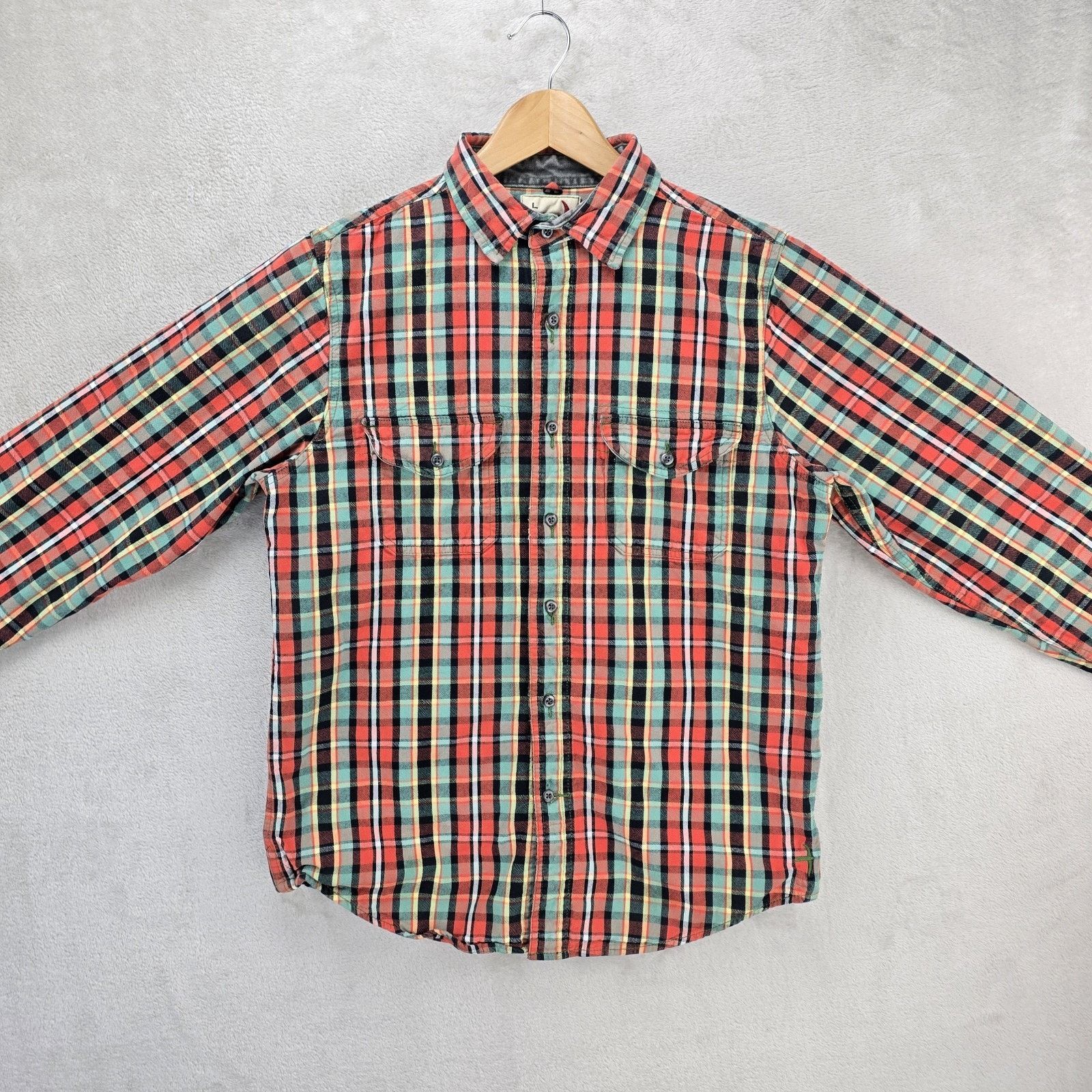 Relwen Relwen Plaid Long Sleeve Button Up Shirt Mens Large Flannel Size US L / EU 52-54 / 3 - 2 Thumbnail