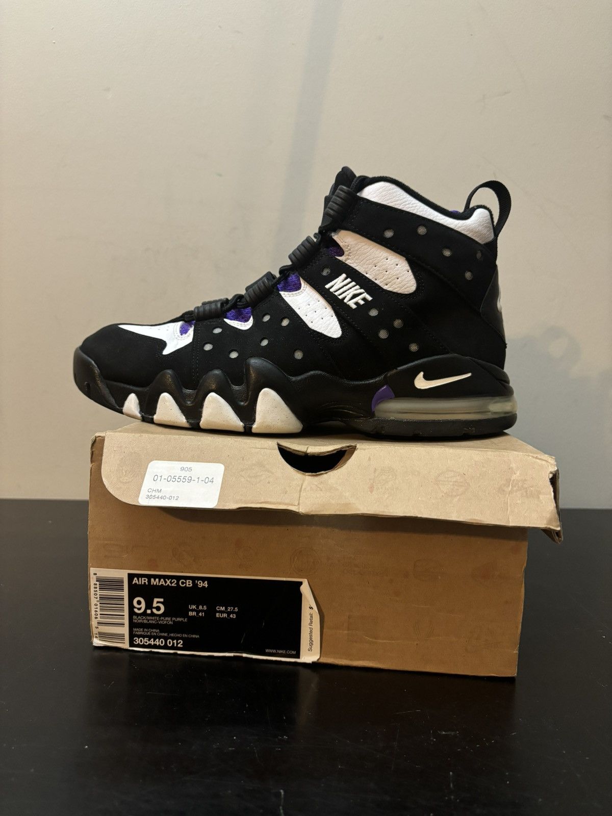 Nike Nike Air Max 2 CB ‘94 Black White Purple 2009 Size US 9.5 / EU 42-43 - 9 Thumbnail