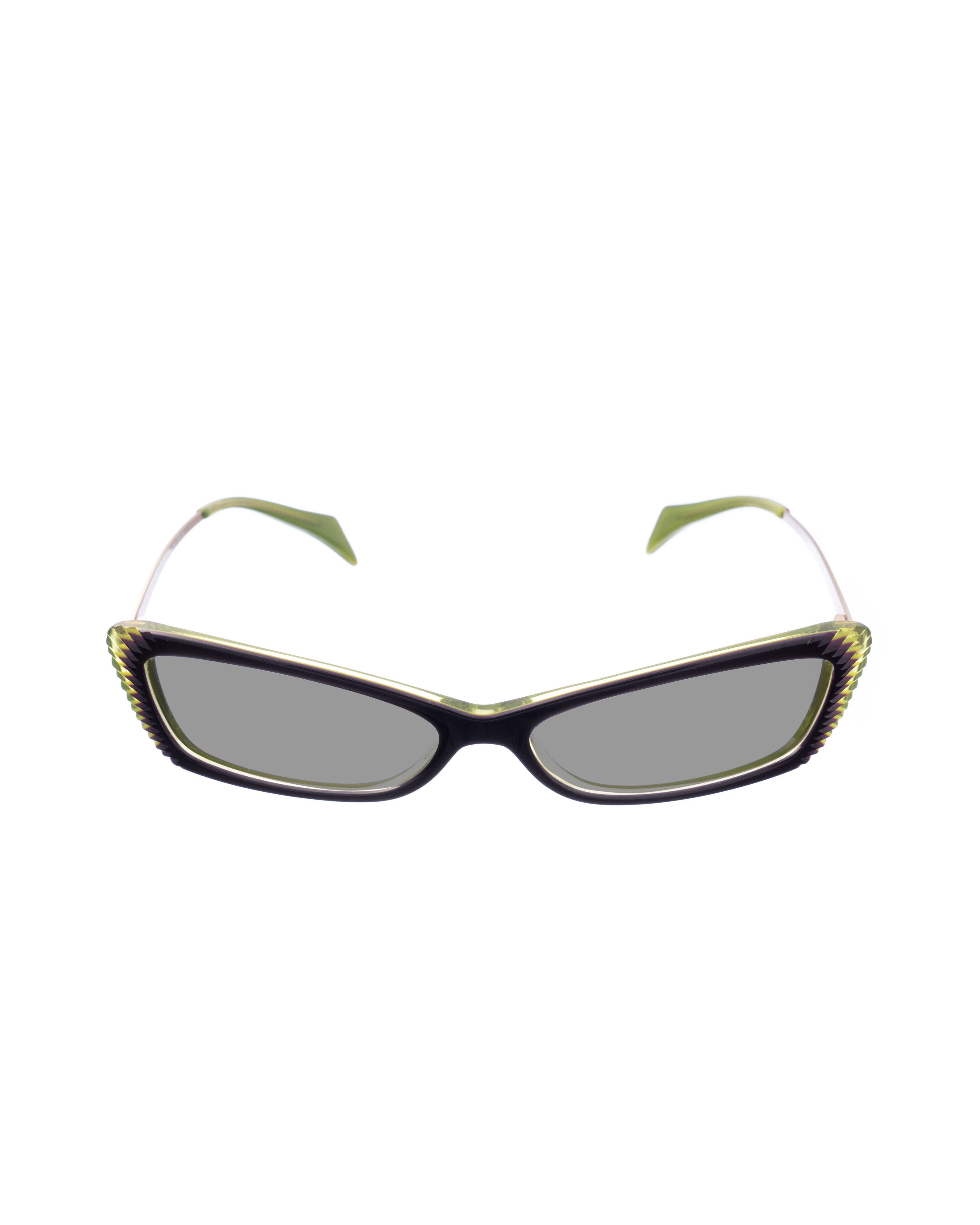 Alexander McQueen Alexander McQueen 90s Black & Green Cat-Eye Sunglasses Size ONE SIZE - 1 Thumbnail