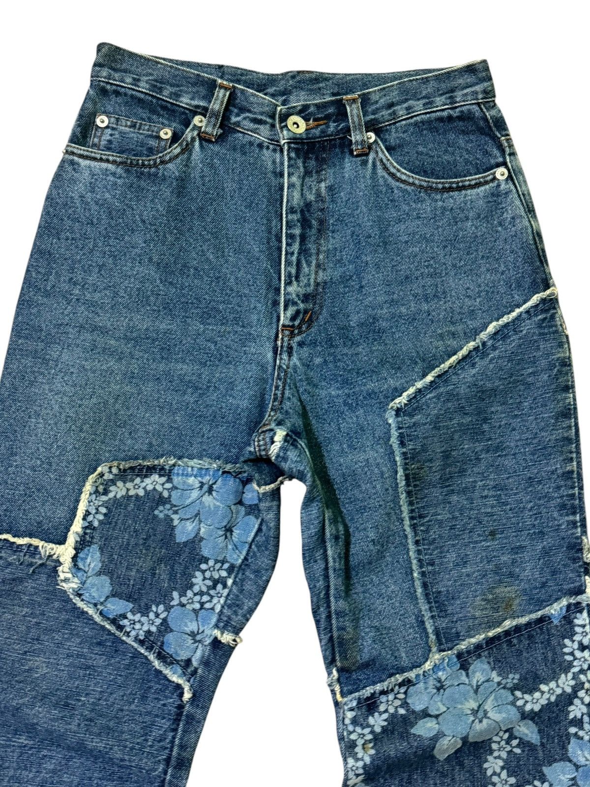 Vintage Crazy Flared CAT Reconstructed Reworked jeans Size 26" / US 2 / IT 38 - 5 Thumbnail