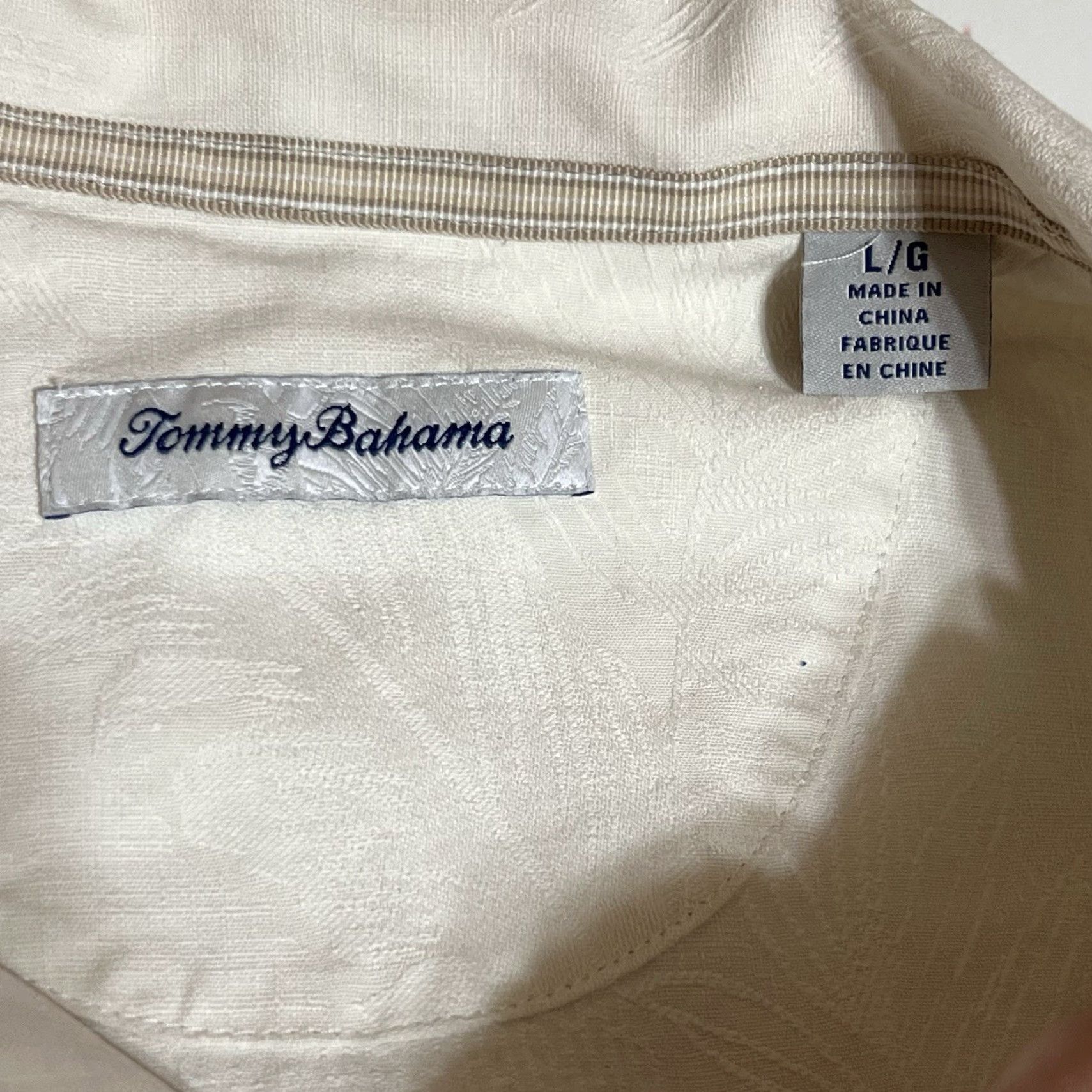 Tommy Bahama Tommy Bahama Shirt Mens Size L Silk Hawaiian Floral Tropical Embroidered Beige Size US L / EU 52-54 / 3 - 7 Thumbnail