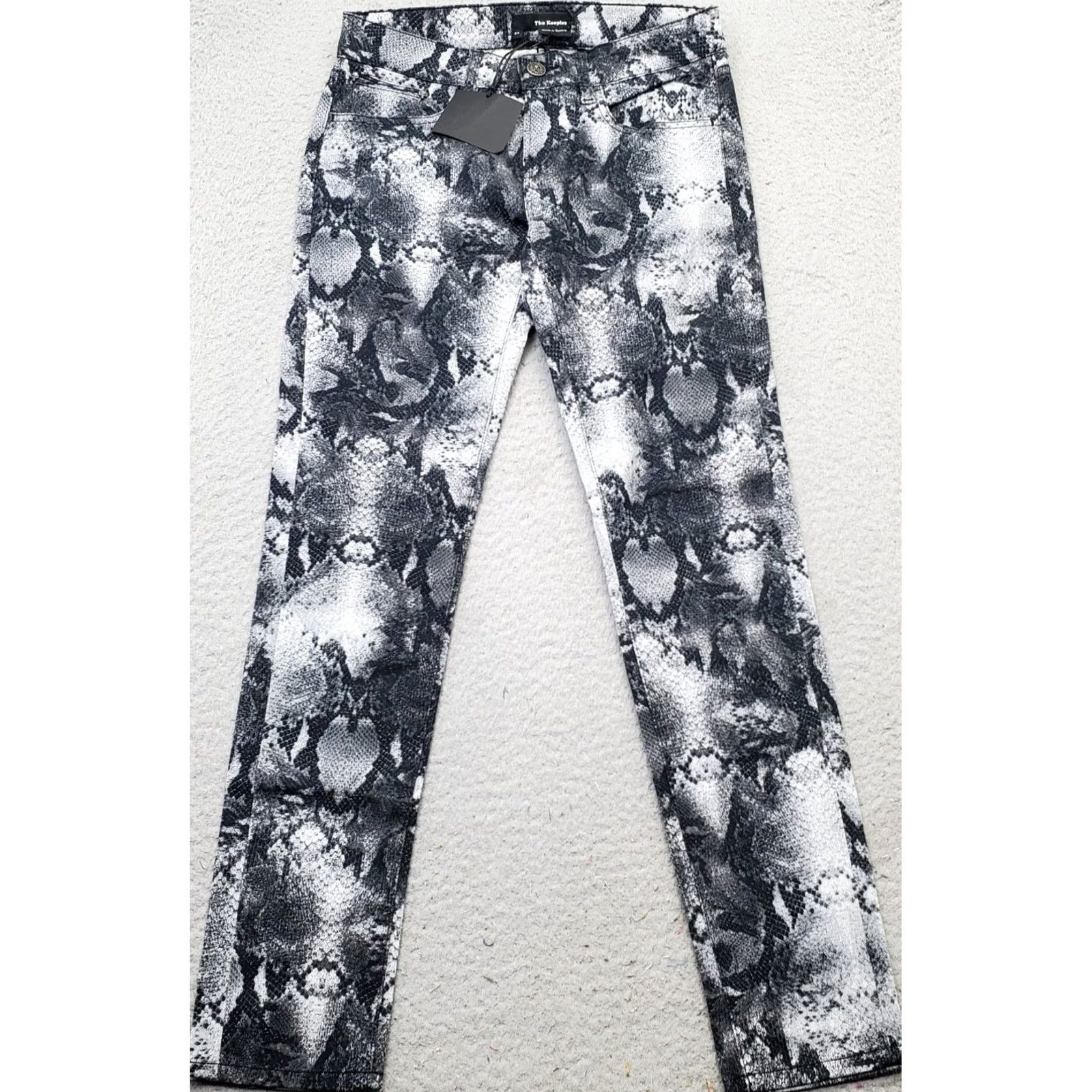 The Kooples The Kooples Chino Pants Womens Size 24 Multicolor Snake Print Flat Front Chino Pants Skinny Size 42" / US 20 - 2 Thumbnail