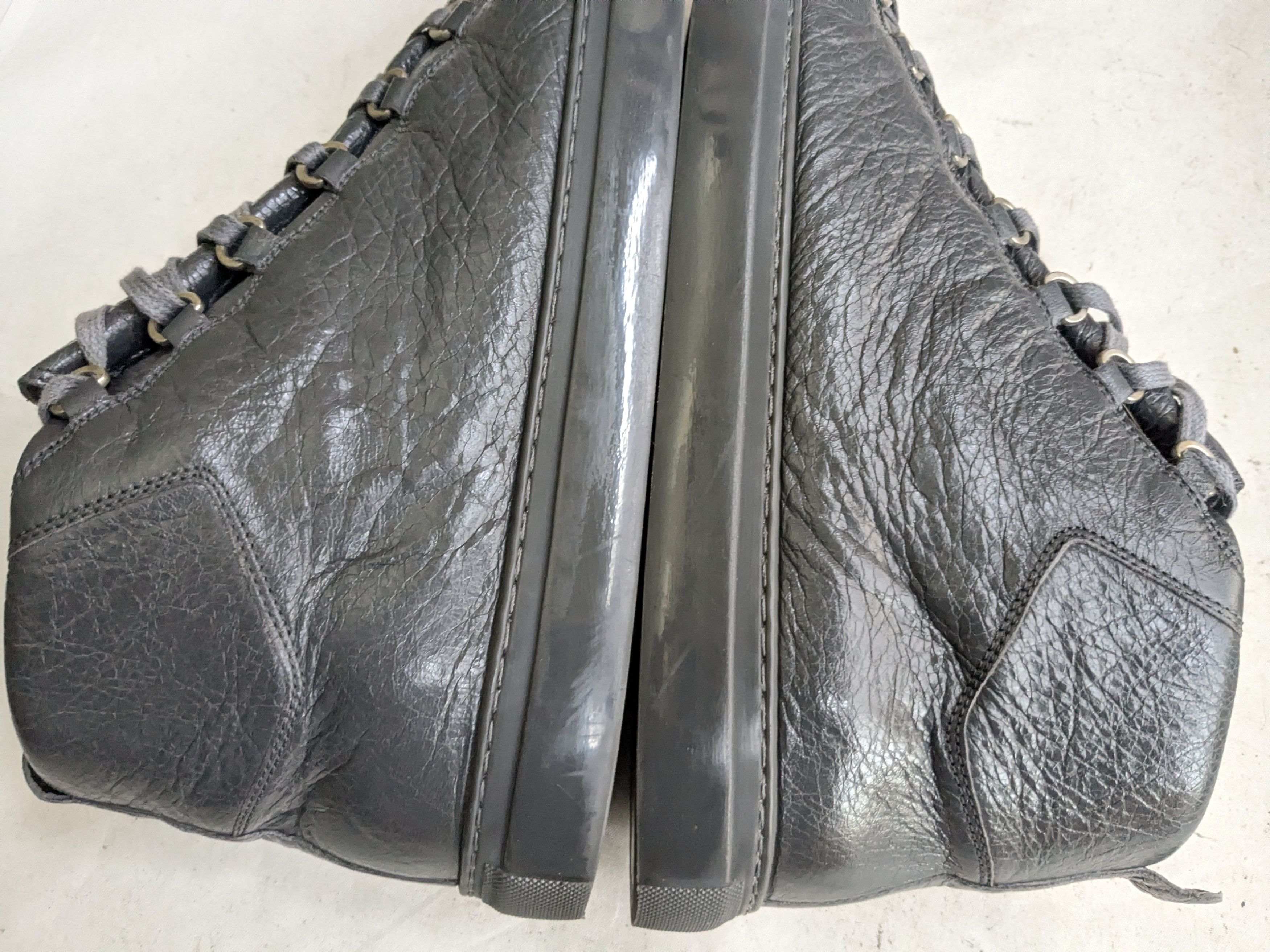 Balenciaga Balenciaga Arena Gray 14 Leather High Tops Size US 14 / EU 47 - 12 Thumbnail