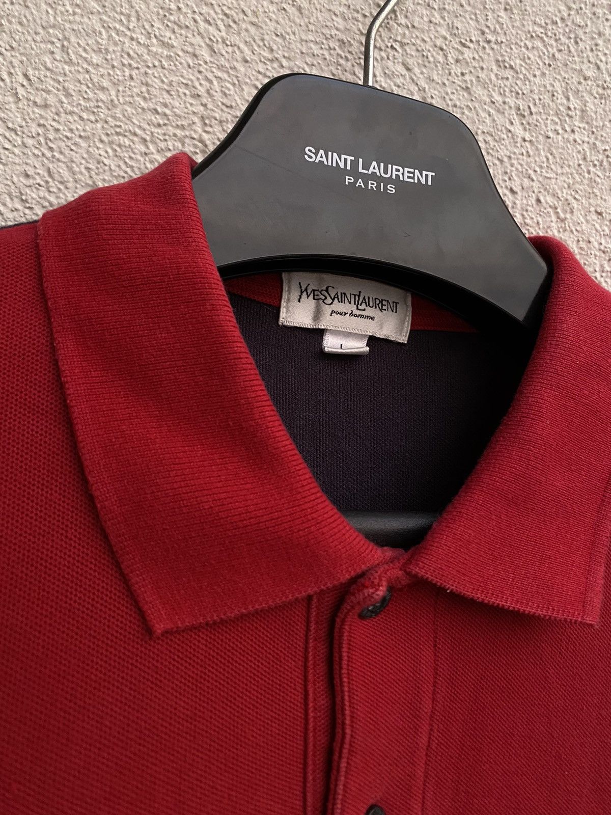 Yves Saint Laurent Big Logo YSL Polo Shirt Size US L / EU 52-54 / 3 - 6 Thumbnail