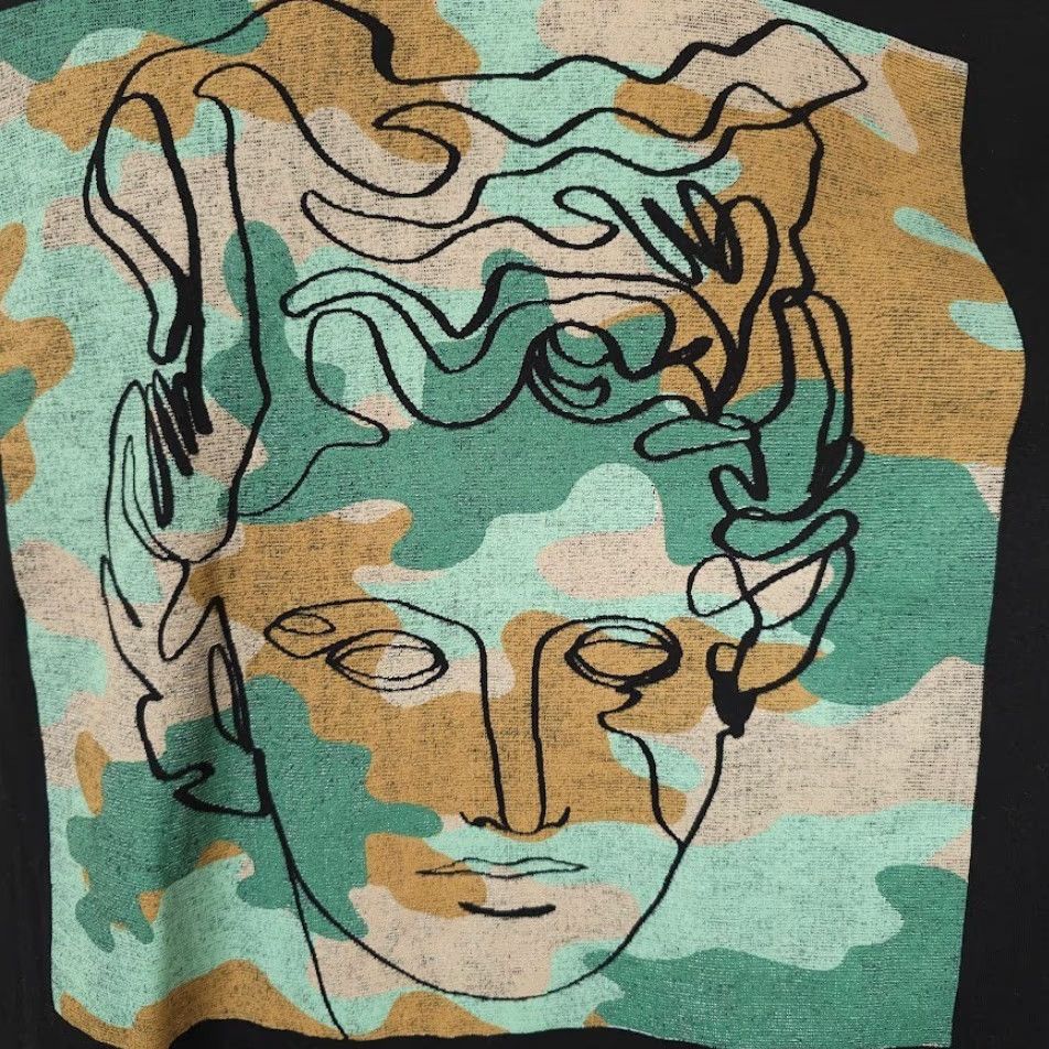 Vintage Apt 9 Camo Medusa T Shirt Mens LT Large Tall Black Camouflage Streetwear Shirt Size US L / EU 52-54 / 3 - 3 Thumbnail
