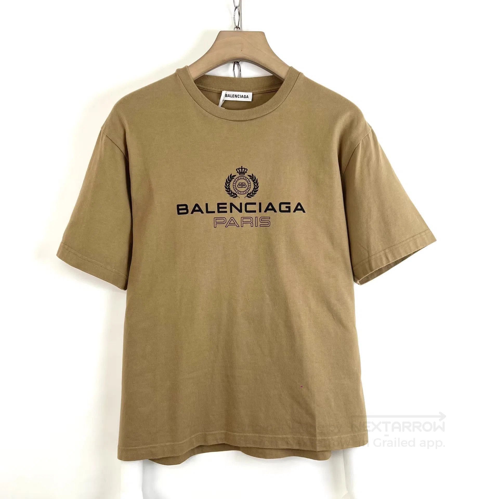Balenciaga Beige Short-Sleeve Graphic Tee. Size US XS / EU 42 / 0 - 1 Thumbnail