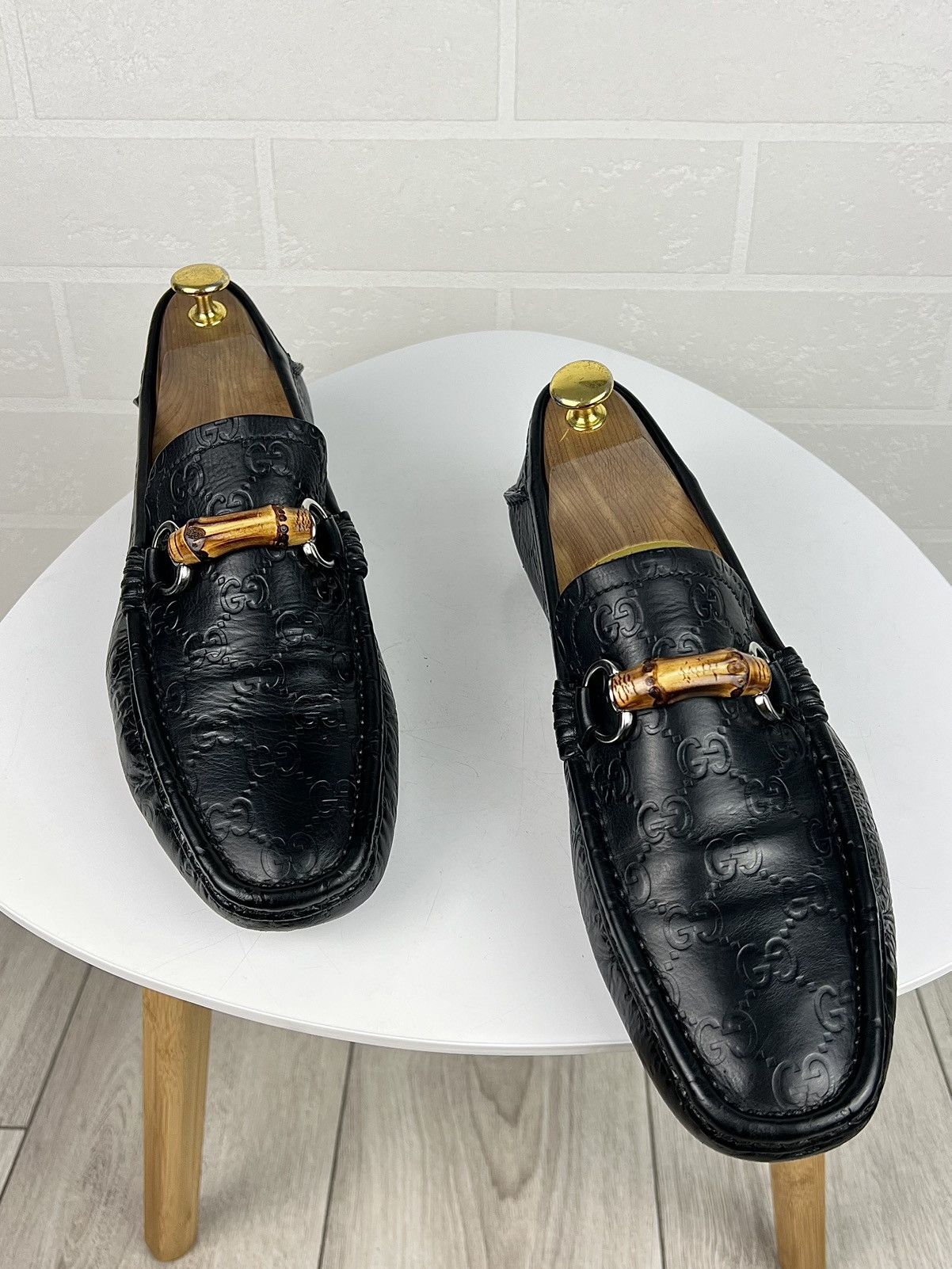 Gucci GUCCI Loafers Leather Shoes HORSEBIT Bamboo GG Monogram Logo Size US 8 / EU 41 - 1 Thumbnail