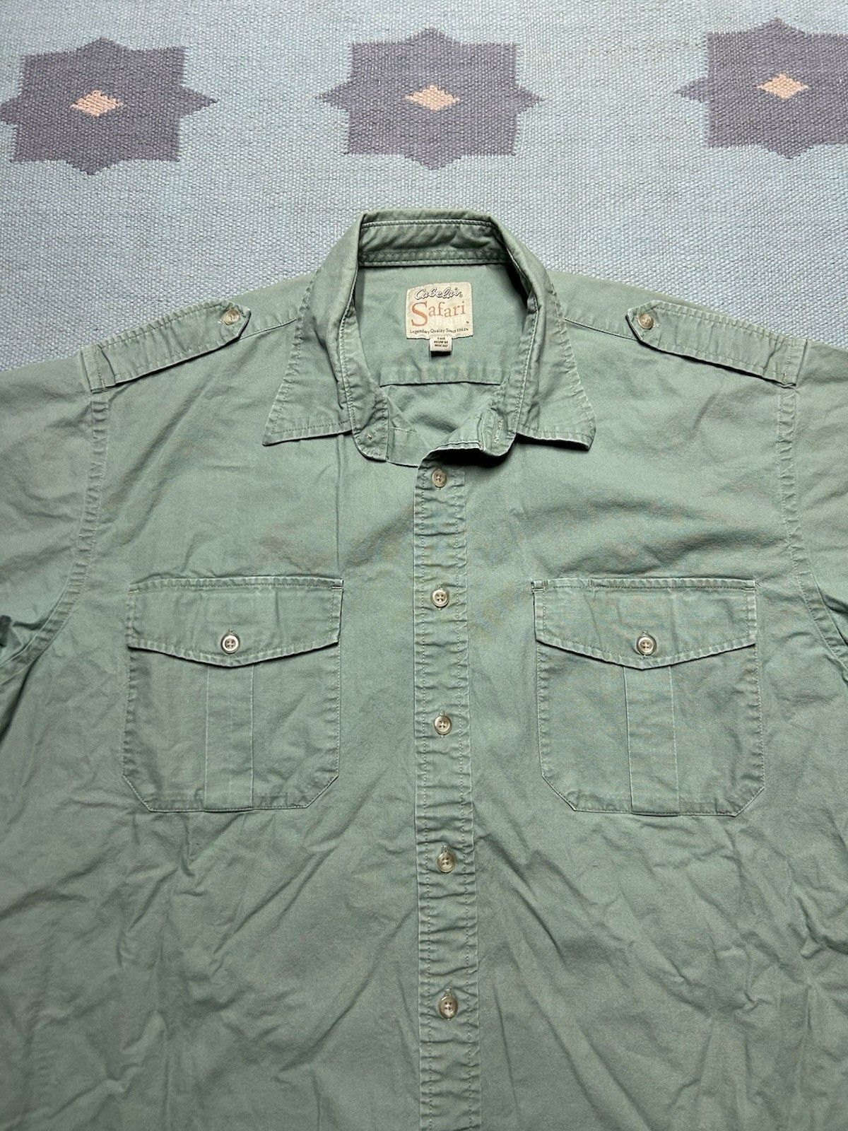 Vintage Vtg cabelas button shirt safari hikin fishing cotton XL tall Size US XL / EU 56 / 4 - 2 Thumbnail
