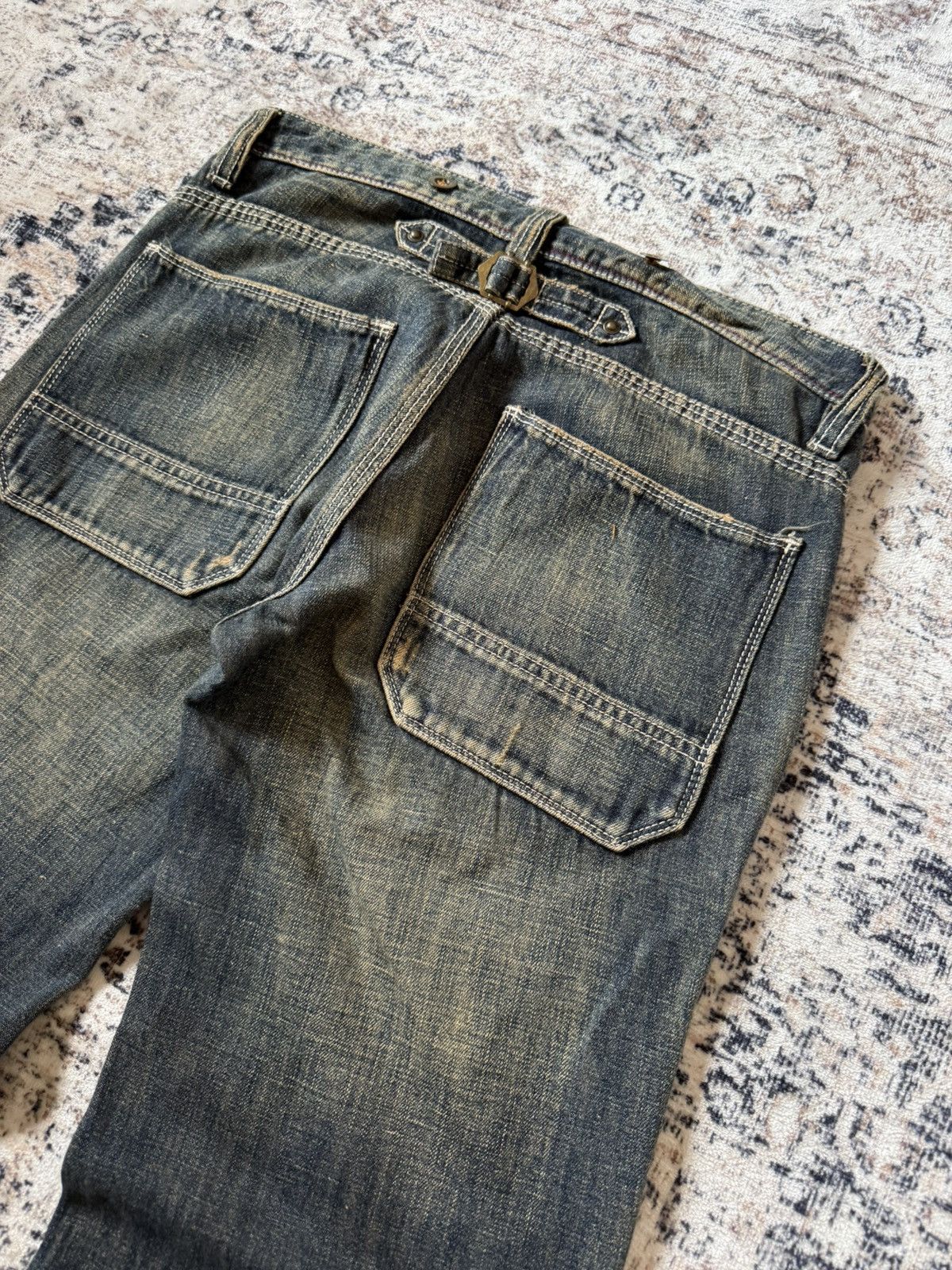 Hysteric Glamour Back Number Japan Mud Wash Patina Fade Baker Flared Jeans Size US 29 - 14 Thumbnail