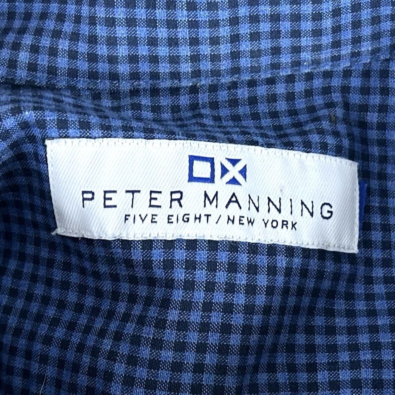 Vintage Peter Manning Small Casual Button Down Shirt Blue Plaid 100% Cotton Mens Short Sleeve? Size US S / EU 44-46 / 1 - 3 Thumbnail