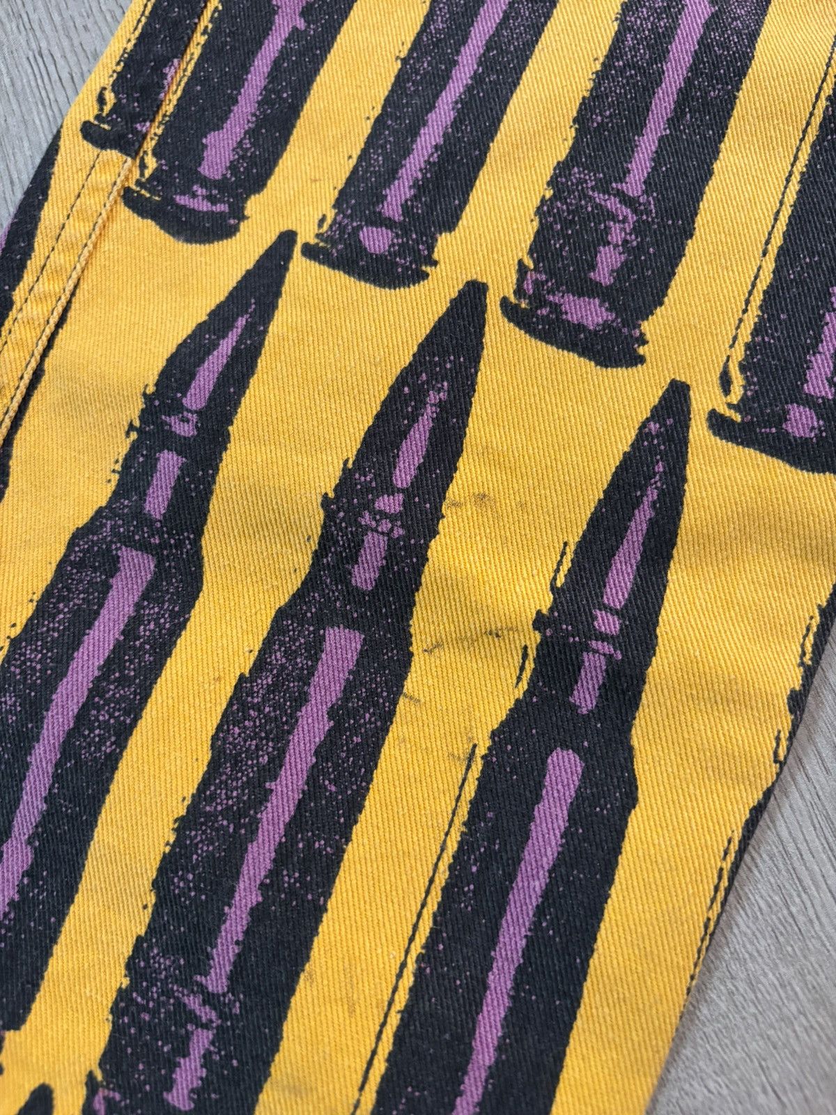 Stephen Sprouse Vintage FW88 Stephen Sprouse Bullet Print Denim Jeans Yellow Size US 34 / EU 50 - 21 Thumbnail