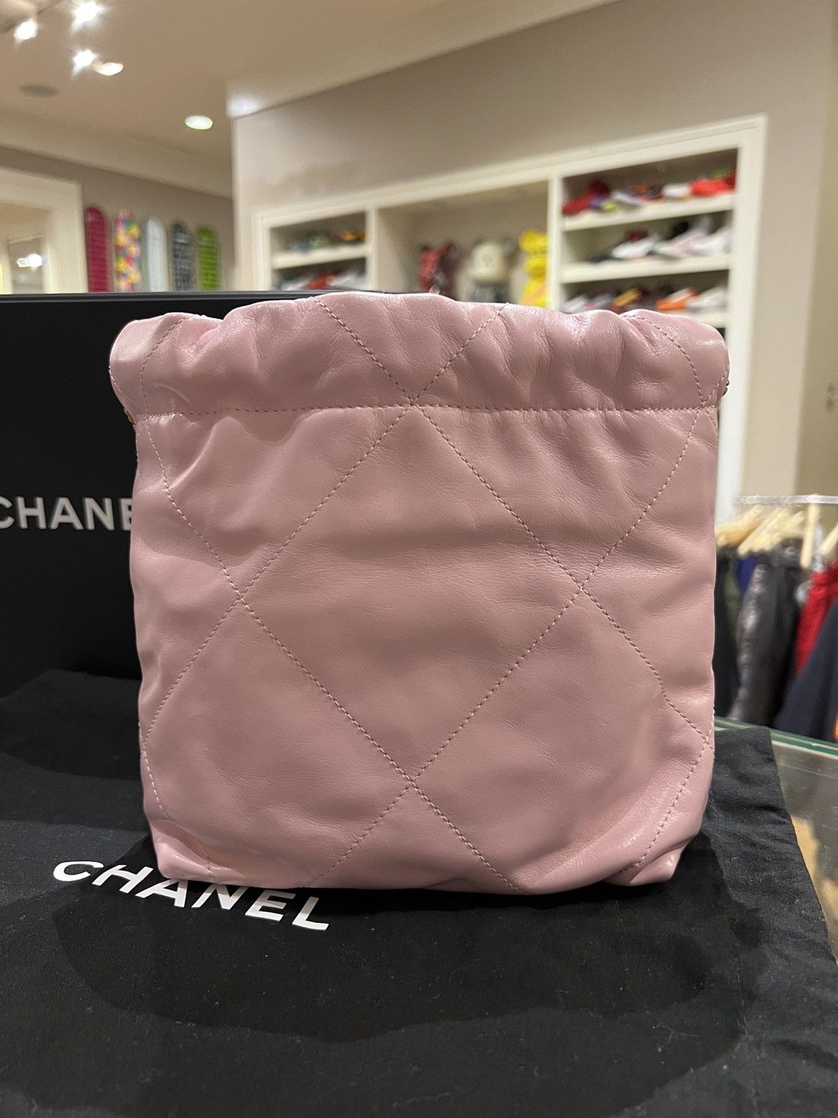 Chanel Chanel Mini Quilted 22 Hobo Bag Pink Size ONE SIZE - 5 Thumbnail