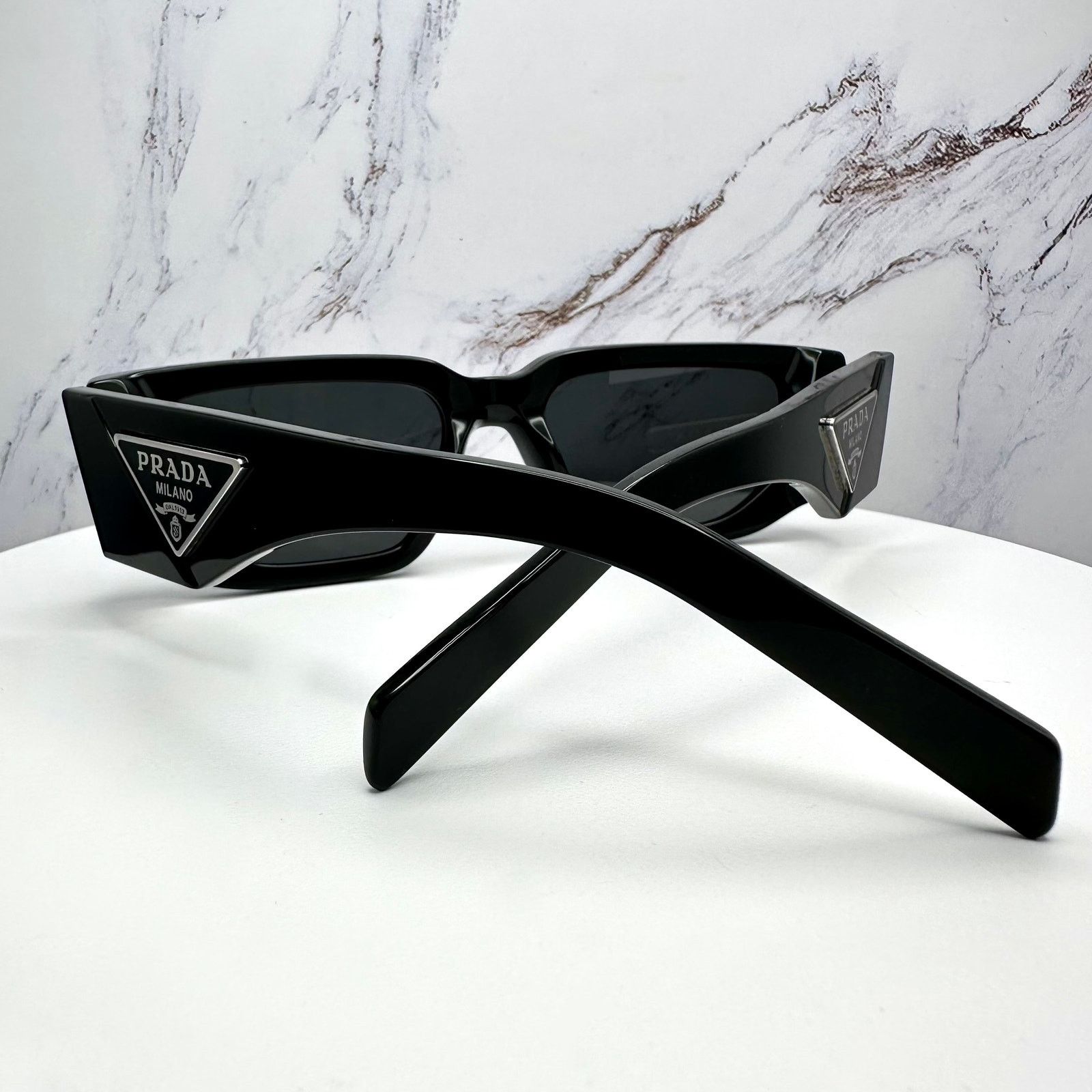 Prada NEW PRADA Sunglasses Black Square Rectangle Plaque Logo Size ONE SIZE - 10 Thumbnail