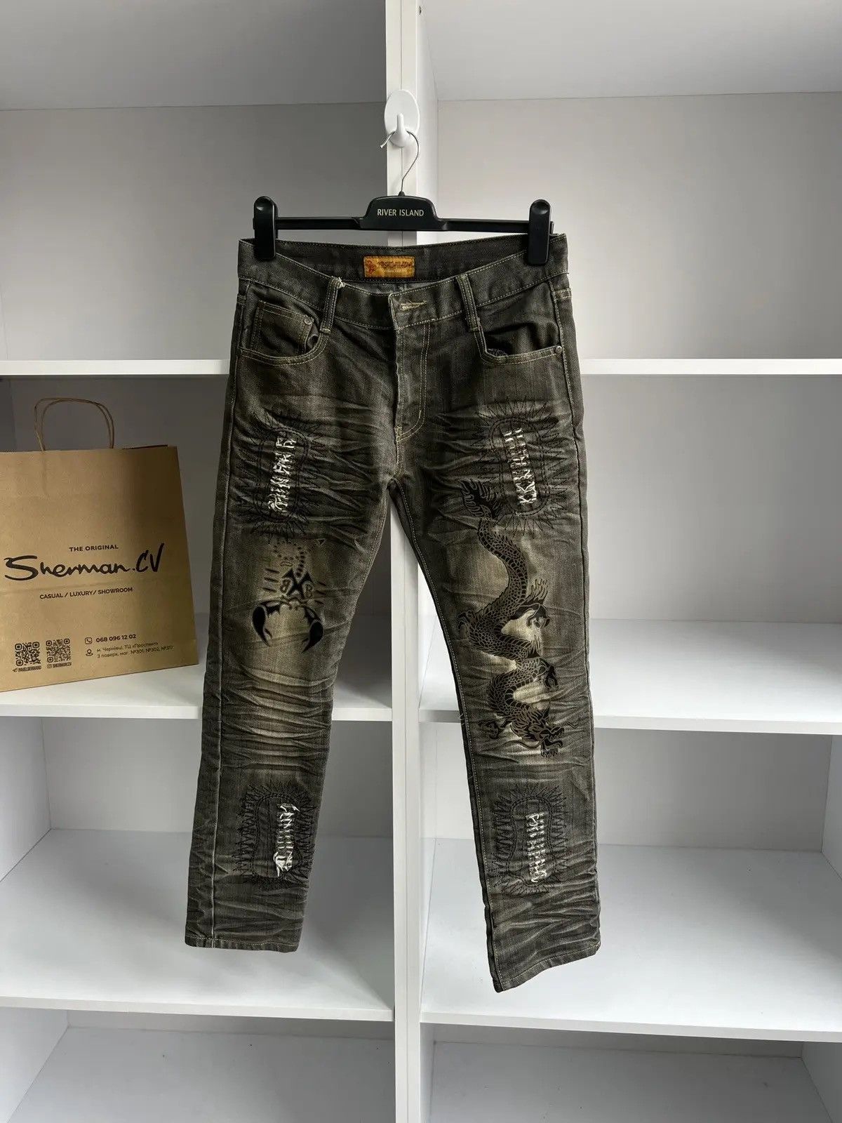 Japanese Brand × Vintage Vintage Japanese Style Archival Embroidered Pants Size US 32 / EU 48 - 3 Thumbnail