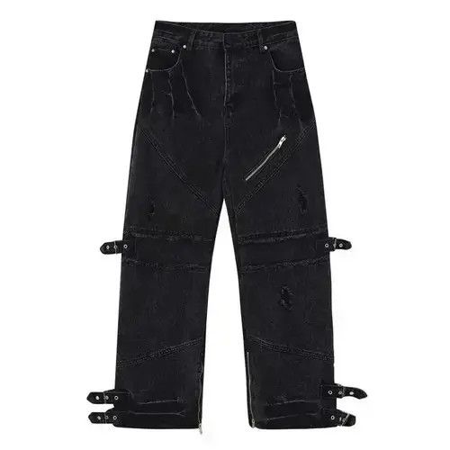 Jean Black Gothic Pants Wide Leg Baggy Jeans Size US 32 / EU 48 - 7 Thumbnail