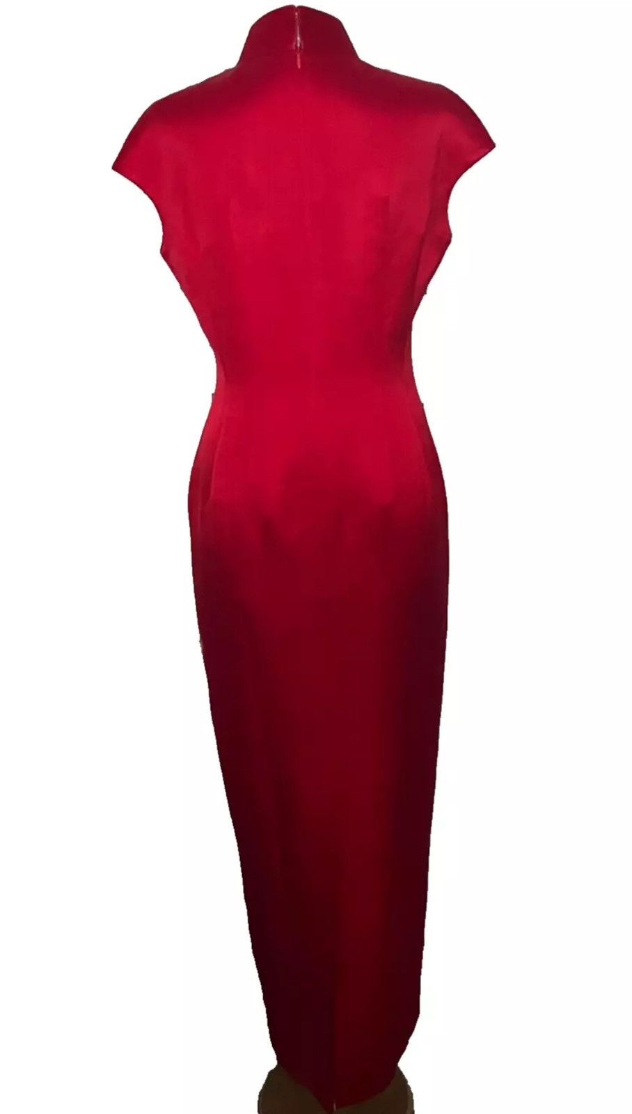 Other CUSTOM Womens China QIPAO/CHEONGSAM Long Red&Gold REAL SILK Size S / US 4 / IT 40 - 6 Thumbnail