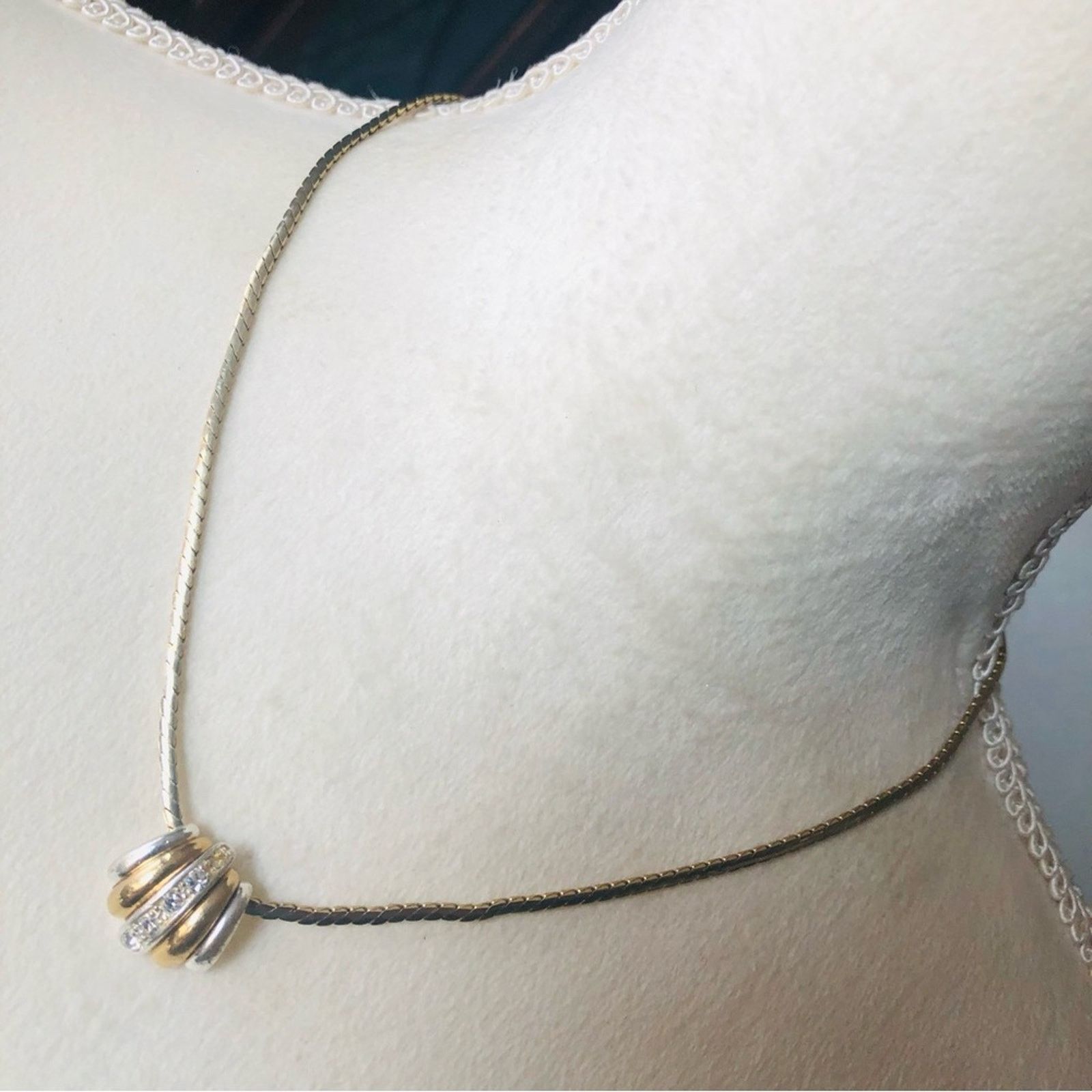 Vintage Vintage gold and silver tone stone accent necklace Size ONE SIZE - 1 Thumbnail