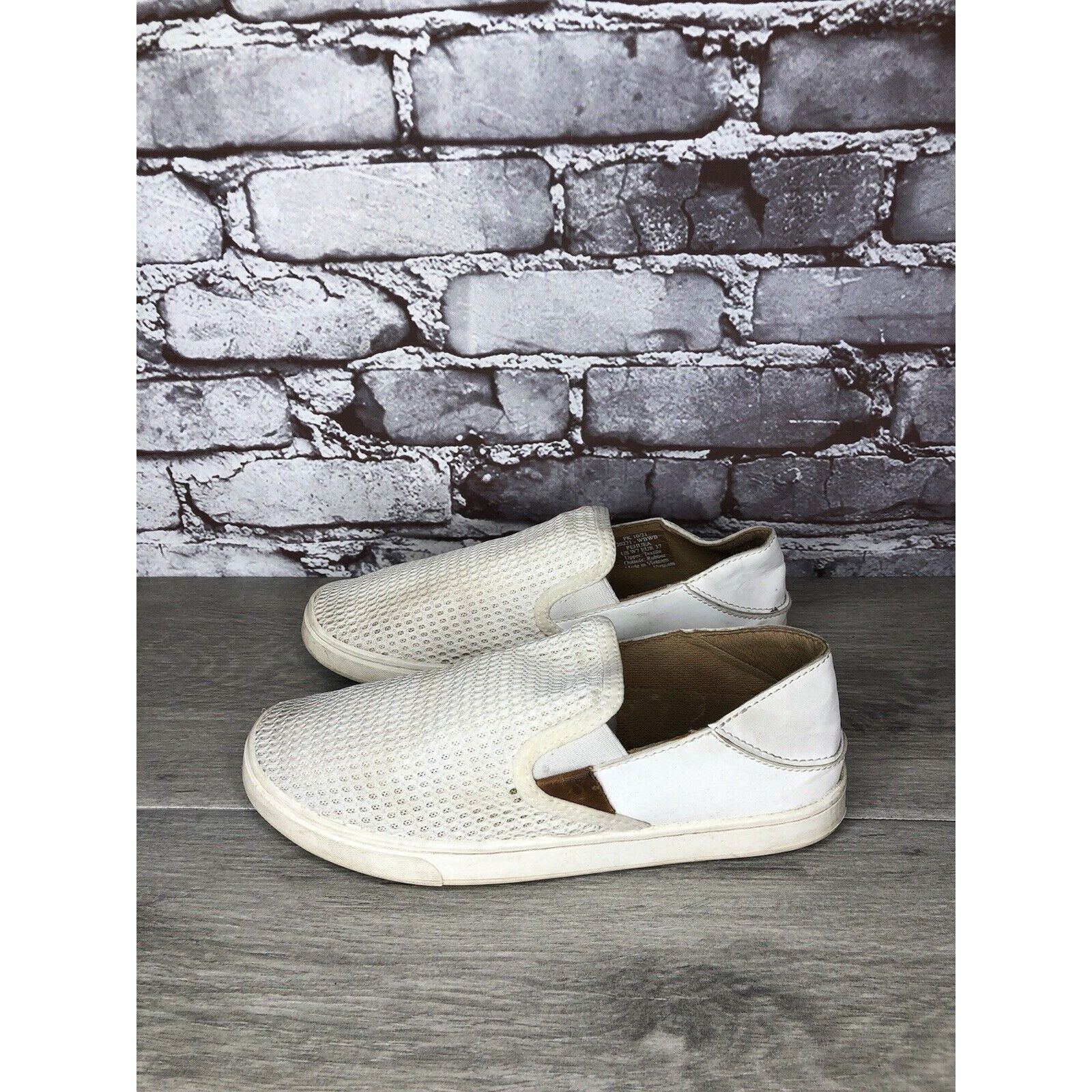 Olukai Olukai Shoes Pehuea Slip On Comfort White Textile Sneakers W Size US 7 / IT 37 - 16 Thumbnail