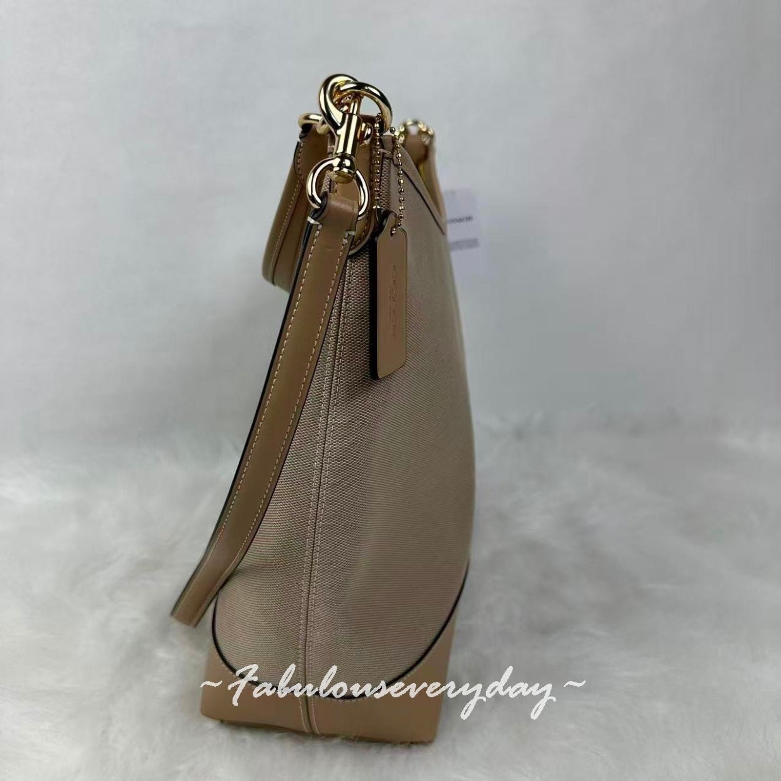 Coach Coach Laurel Large Shoulder HorseCarriage CAK92 Dark Natural Size ONE SIZE - 2 Thumbnail