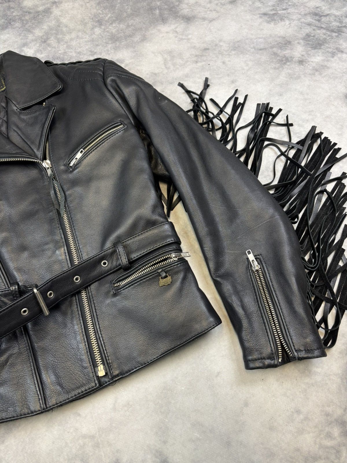 Moon Boot Vintage 90s Leather Moto Riders Punk Jacket Fringles Cowboy Size M / US 6-8 / IT 42-44 - 3 Thumbnail