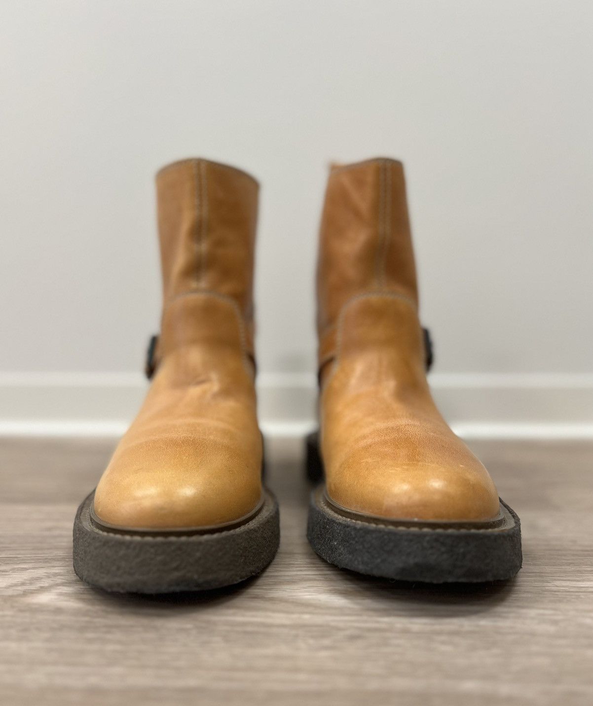 Maison Margiela Maison Martin Margiela Leather Biker Ankle Light Brown Boots Size US 9.5 / IT 39.5 - 5 Thumbnail