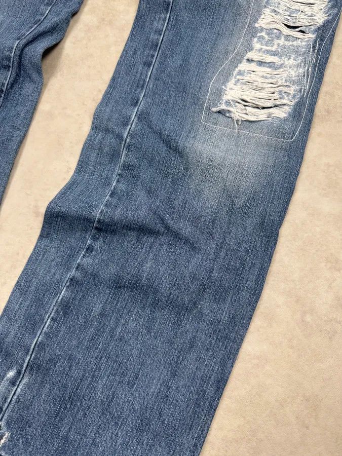 Dolce & Gabbana 2000s Dolce & Gabbana Blue Destroyed Denim Jeans Size US 30 / EU 46 - 7 Thumbnail