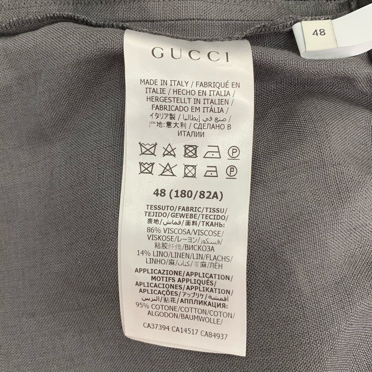 Gucci Gucci Mens Gray Linen Pants With Elastic Waistband & Drawstr Size US 32 / EU 48 - 8 Thumbnail