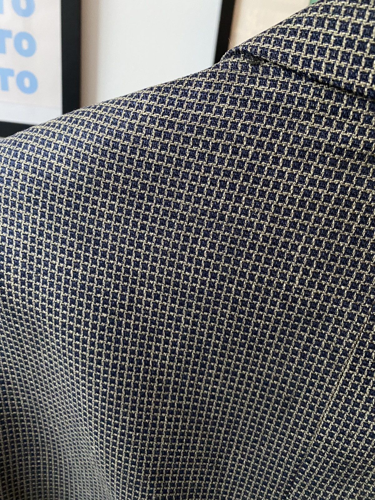 Holt Renfrew Holt Renfrew 100% Silk VTG Blazer Suit Jacket Blue/Tan 42R Size 42R - 10 Thumbnail