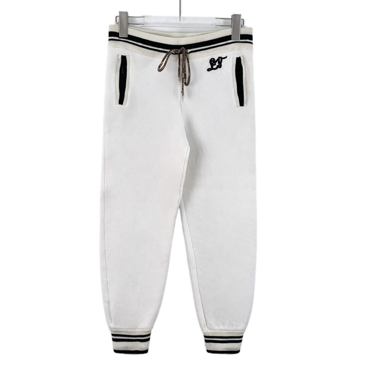 Louis Vuitton Louis Vuitton White Striped Wool Drawstring Pants (S) Size US 26 / EU 42 - 1 Thumbnail