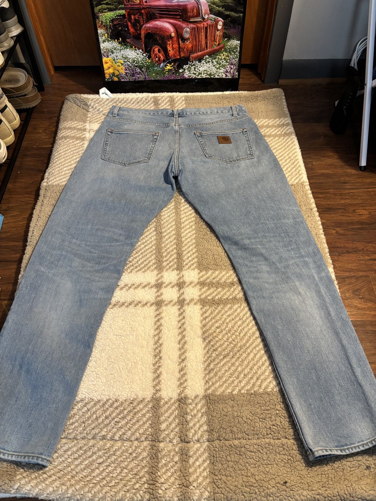 Carhartt Light Blue washed Carhartt WIP jeans Size US 36 / EU 52 - 3 Thumbnail