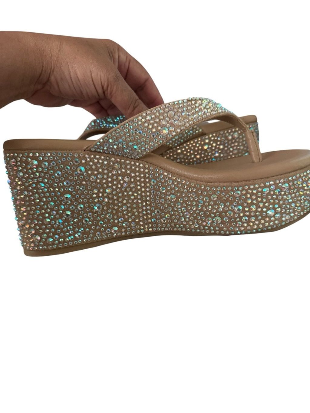 Wild Things Wild Pair Women's Loli Embellished Thong Platform Sandals Size US 7.5 / IT 37.5 - 8 Thumbnail