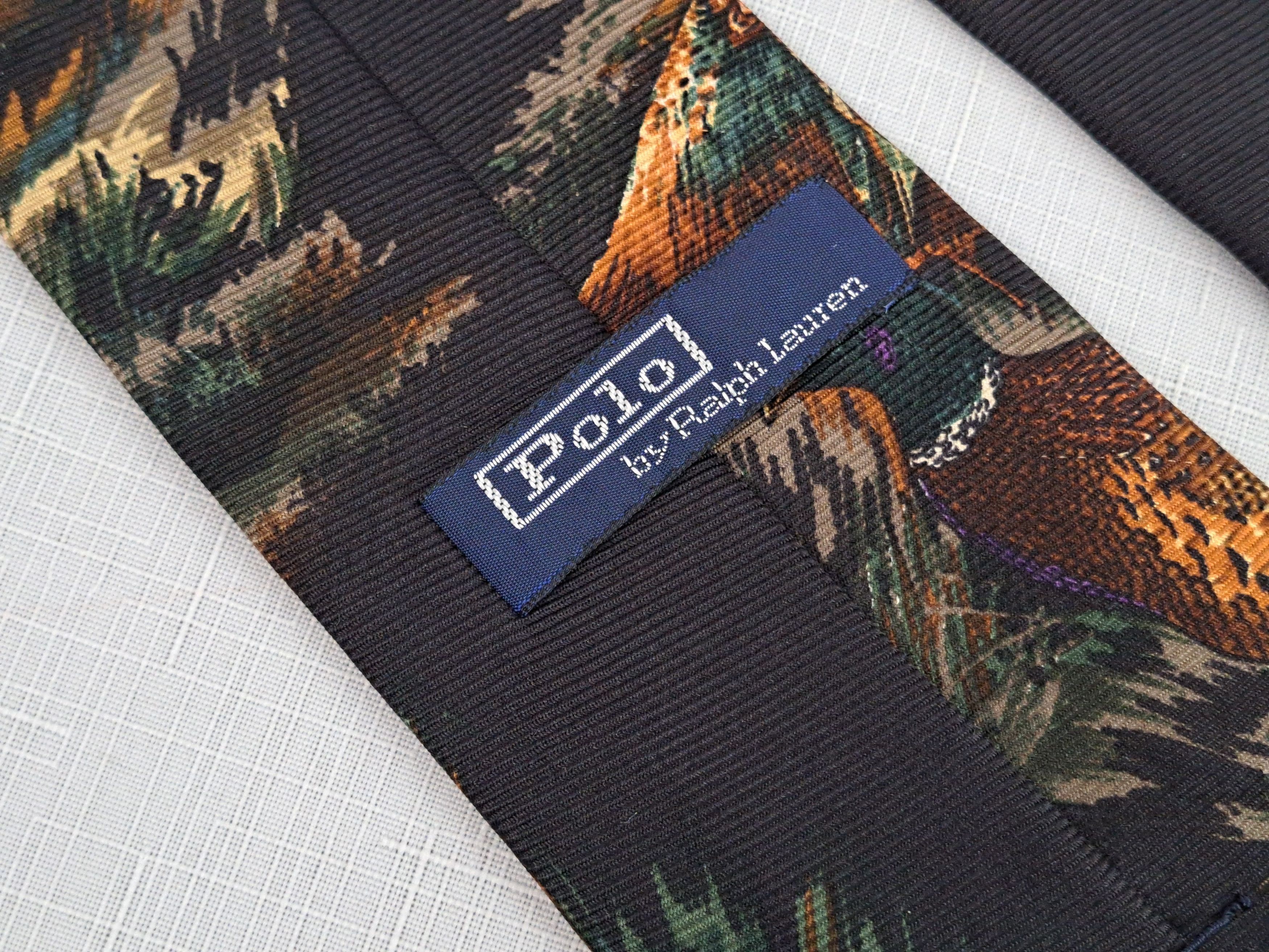 Polo Ralph Lauren Polo by Ralph Lauren rare pheasant print silk handmade tie. Size ONE SIZE - 7 Thumbnail