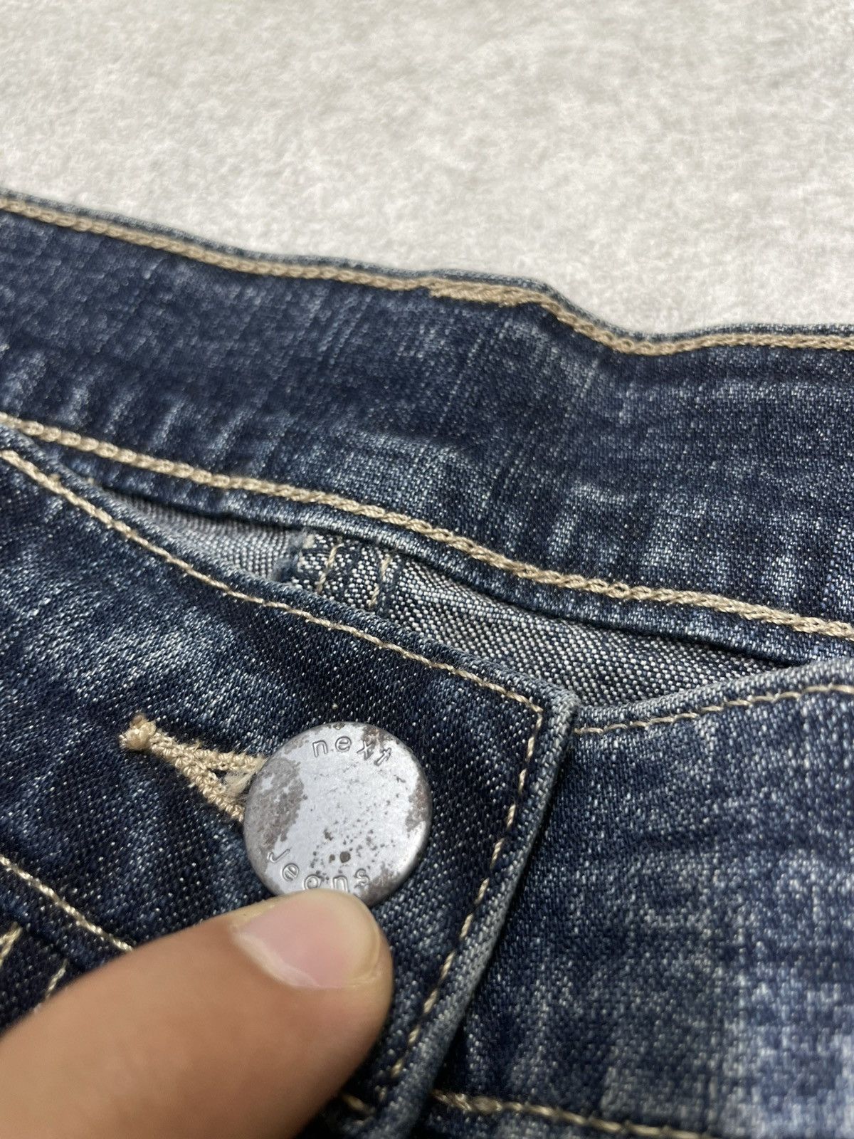 If Six Was Nine × Le Grande Bleu (L.G.B.) × Tornado Mart Skull Y2K Flare Jeans With Ornate Threadwork — Think LGB Size US 32 / EU 48 - 8 Thumbnail