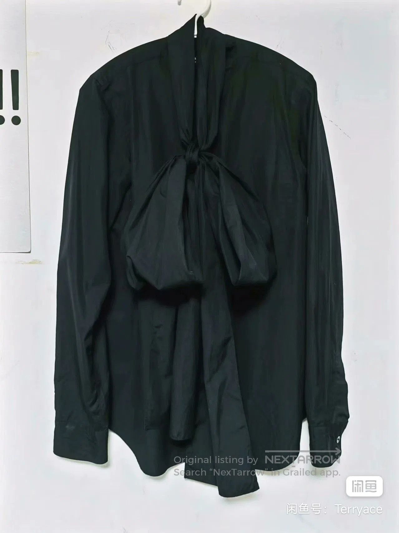 Junya Watanabe Junya Watanabe Black Long Bow Shirt. Size US M / EU 48-50 / 2 - 3 Thumbnail