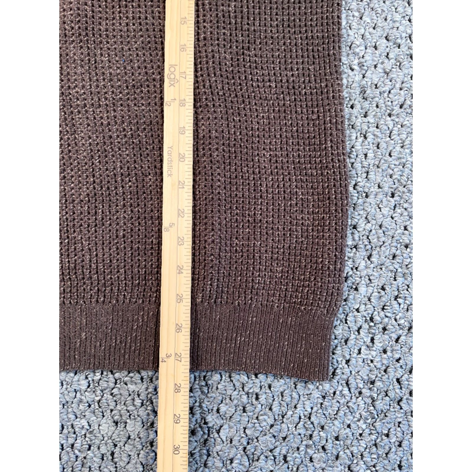 Vintage VINTAGE Henley Sweater Shirt Men Large Brown 90s Chunky Knit Mock Neck Heavyweight Cotton Retro Size US L / EU 52-54 / 3 - 7 Thumbnail