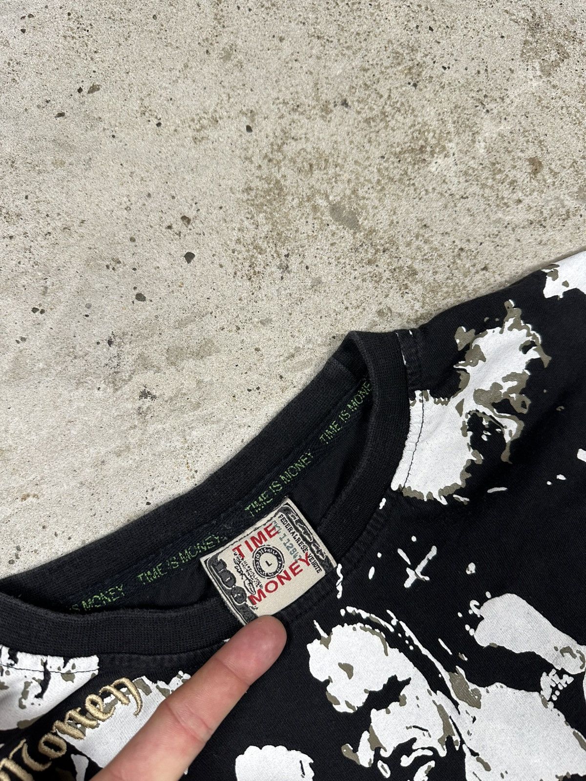 Rap Tees Vintage Y2K Time Is Money All Over Print Rap Hip Hop Tee Size US L / EU 52-54 / 3 - 8 Thumbnail
