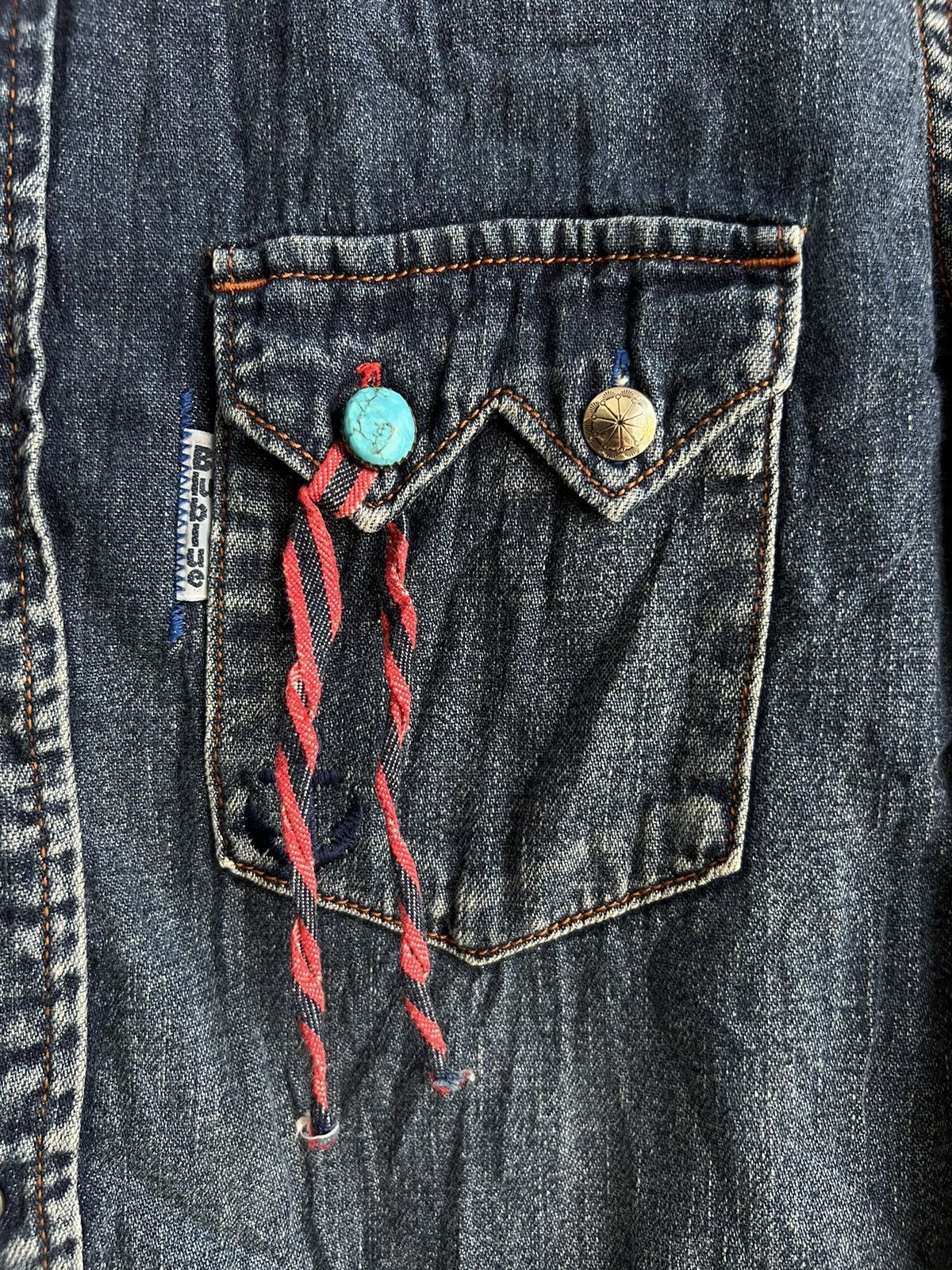 45rpm Blue Blue Western Shirt Sawtooth Pocket Turquoise Indigo Size US M / EU 48-50 / 2 - 8 Thumbnail
