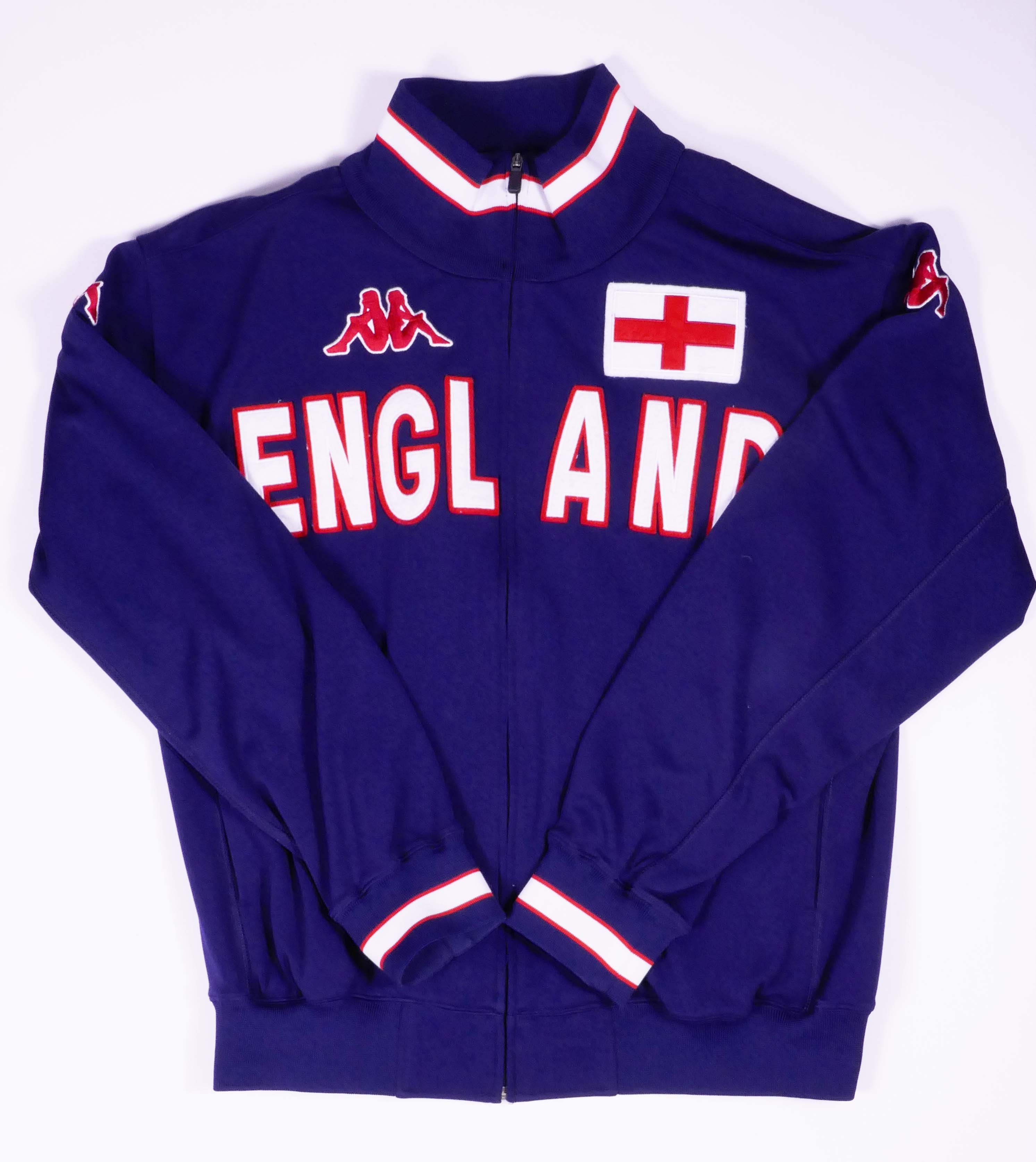 Kappa England Vintage Zip Up Track Jacket Navy Y2K Soccer Football Size US XL / EU 56 / 4 - 1 Thumbnail