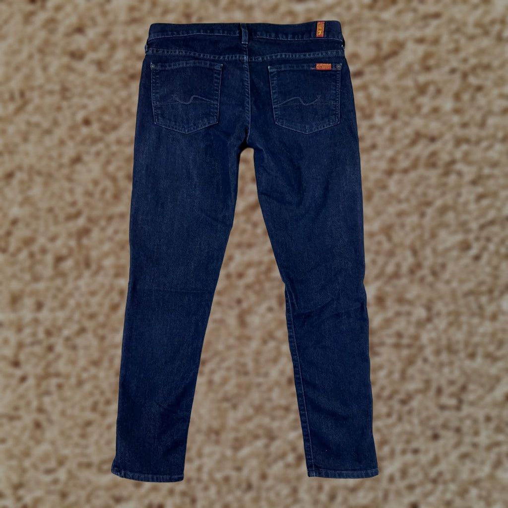 7 For All Mankind 7 For All Mankind Jeans Women 29 Blue Denim Dark Wash Skinny Zip Ankle Cotton Size 29" - 1 Thumbnail