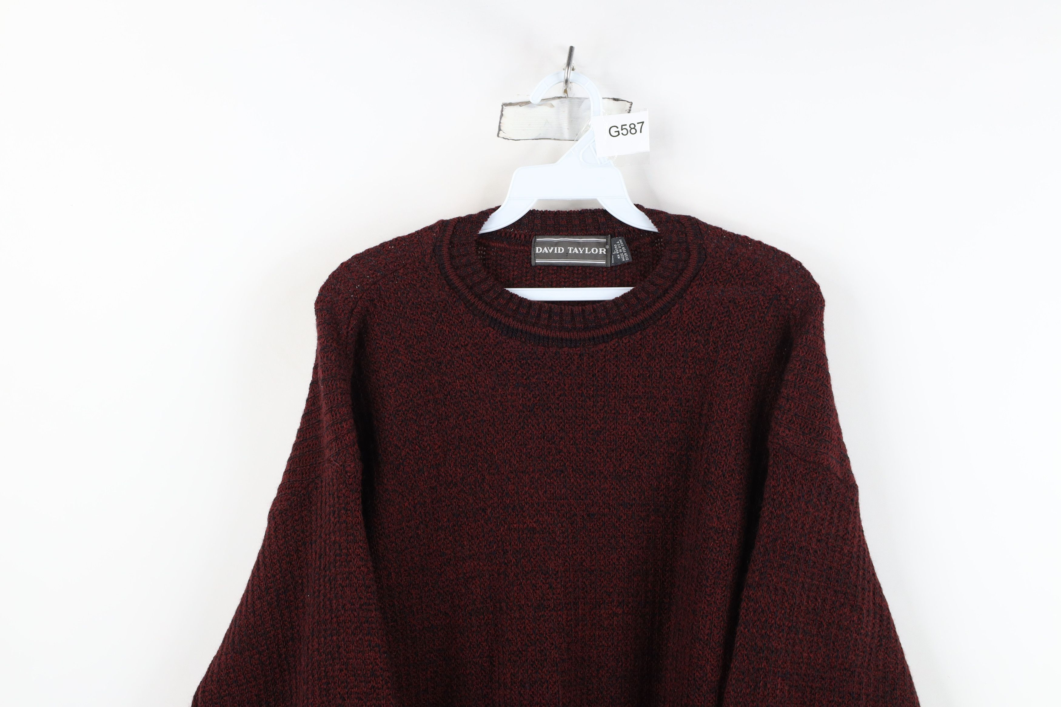 Vintage Vintage 90s Streetwear Ribbed Knit Crewneck Sweater Red USA Size US L / EU 52-54 / 3 - 2 Thumbnail