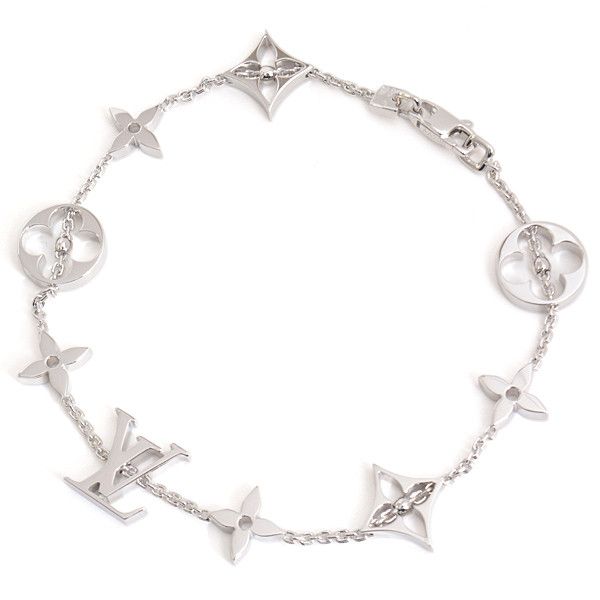 Louis Vuitton Louis Vuitton Louis Vuitton Monogram Bracelet White Gold 750WG Metal Bracelet 72855 in Great Condition Size ONE SIZE - 1 Thumbnail