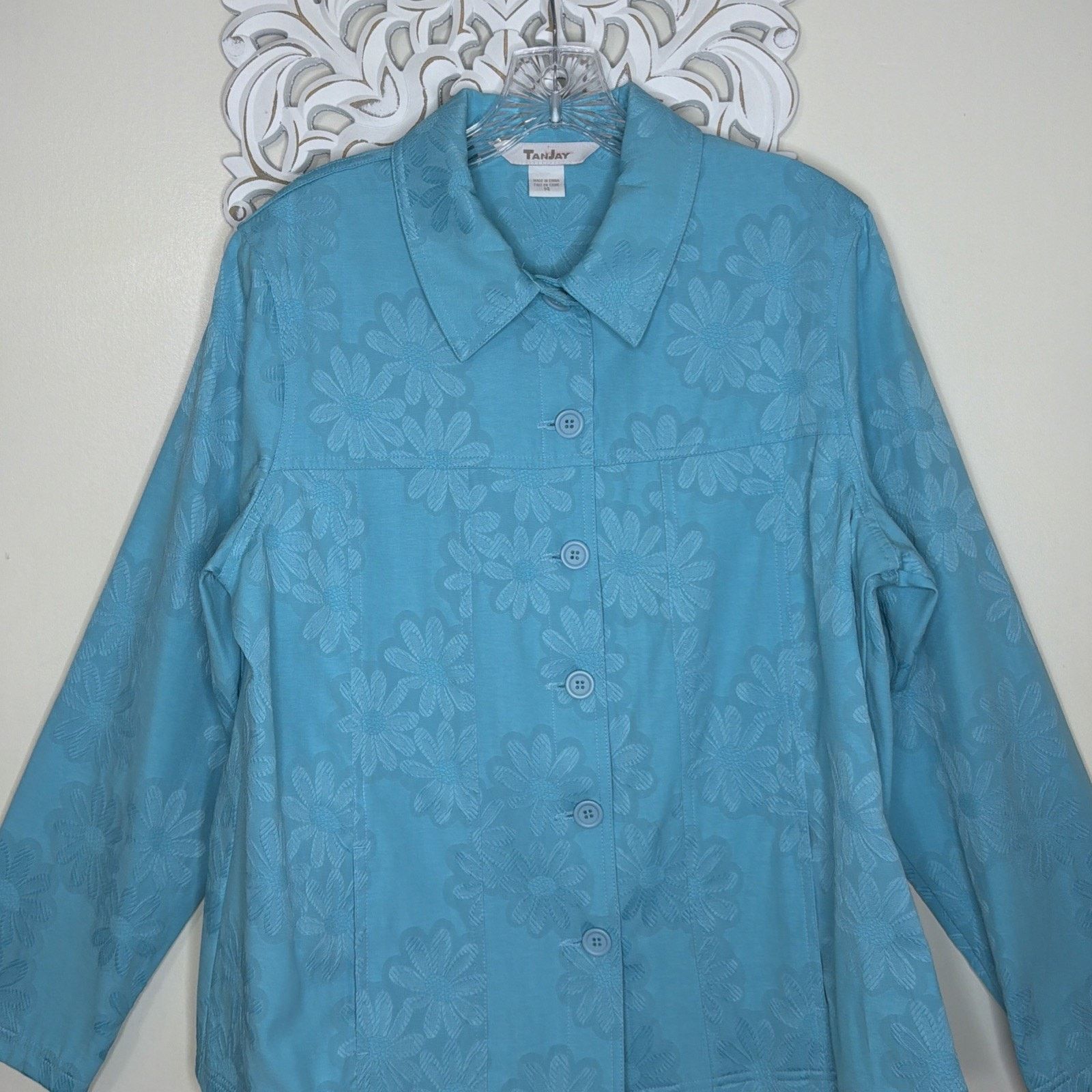 Other TANJAY Women's 14 Jean JACKET Pockets TURQUOISE NWT Size XL / US 12-14 / IT 48-50 - 2 Thumbnail