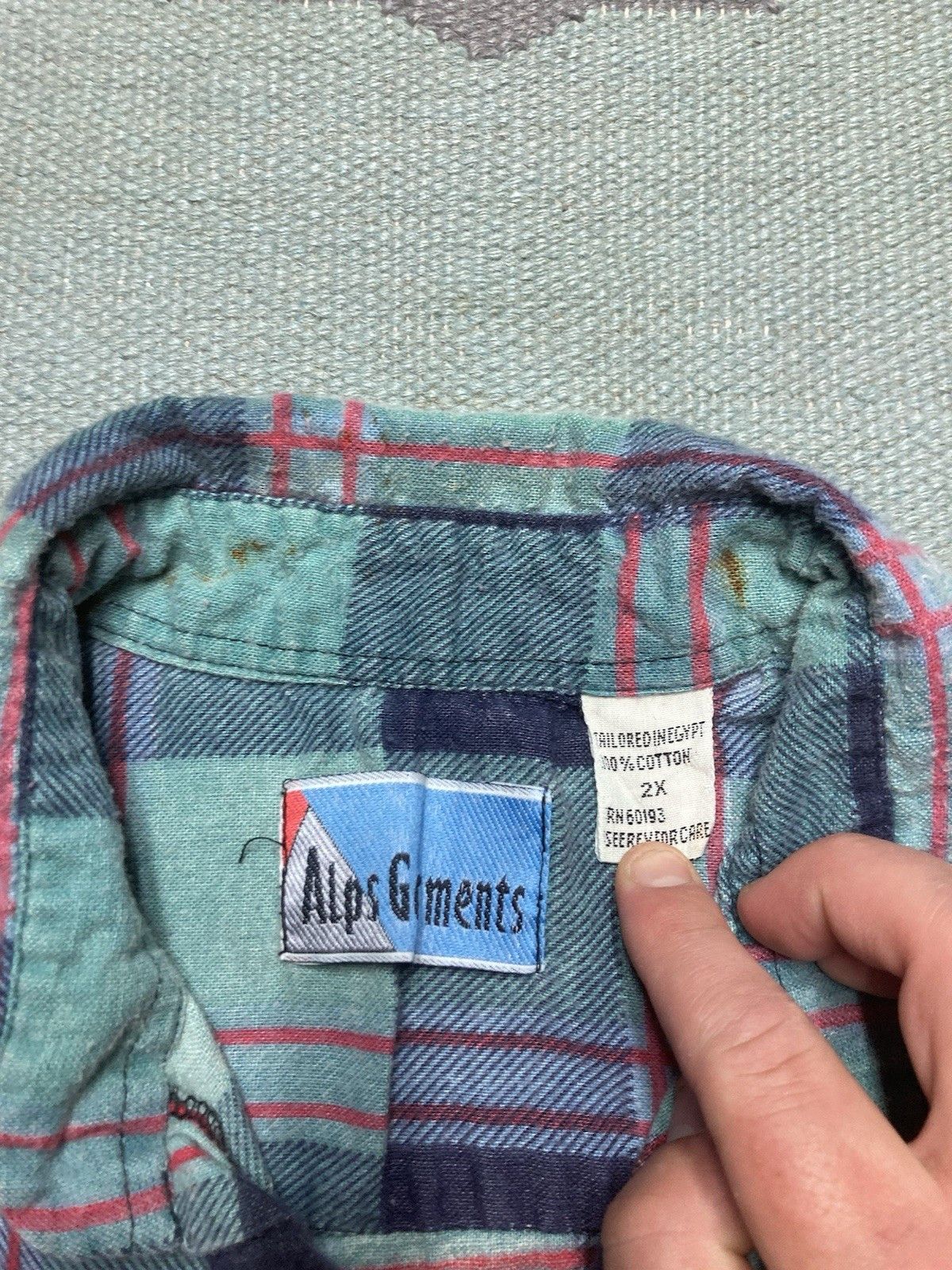 Vintage 80s flannel shirt brushed cotton blue plaid soft men’s XXL Size US XXL / EU 58 / 5 - 6 Thumbnail