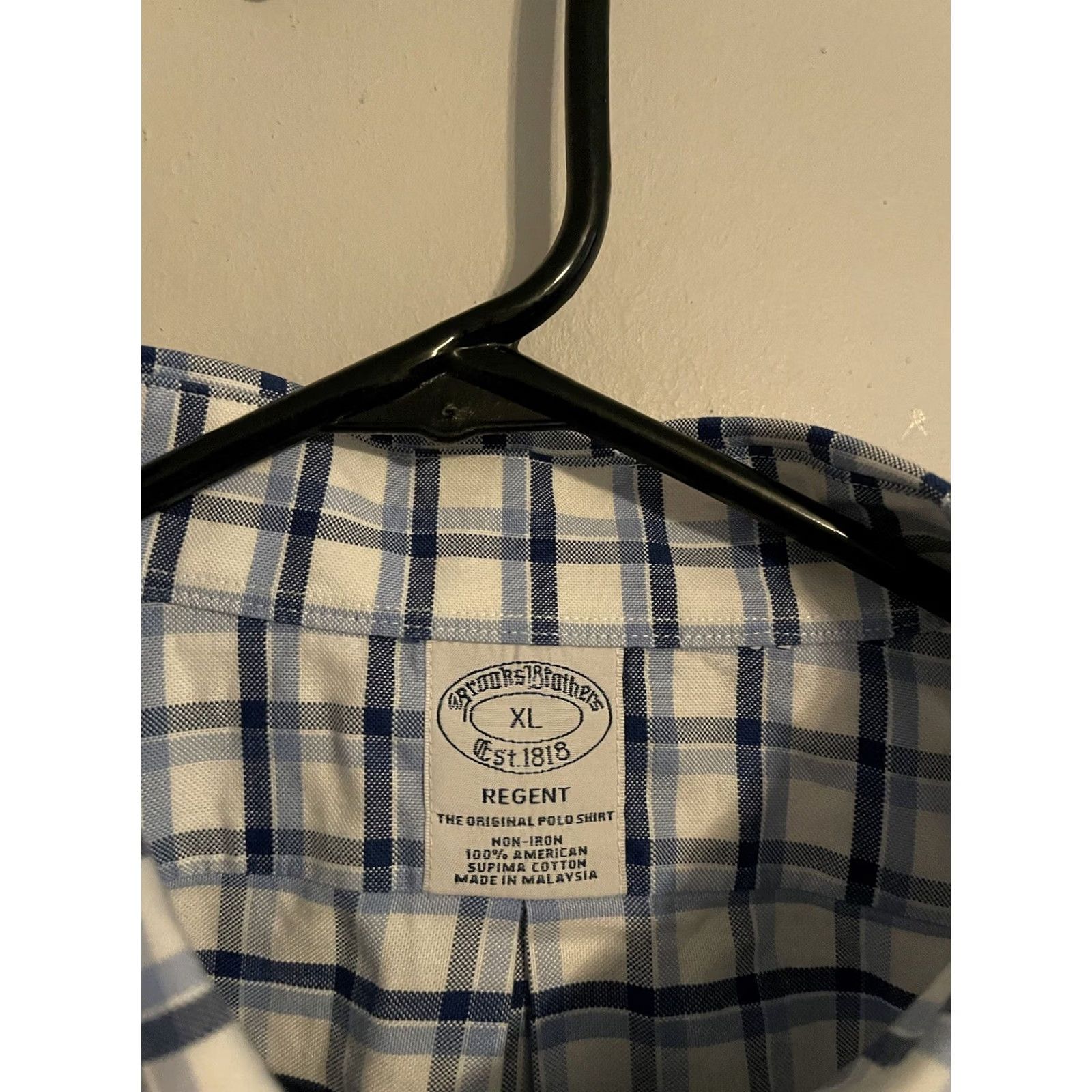 Brooks Brothers Brooks Brothers Dress Shirt Regent Fit Blue Plaid L/S Button Up Men's XL Size 46R - 3 Thumbnail