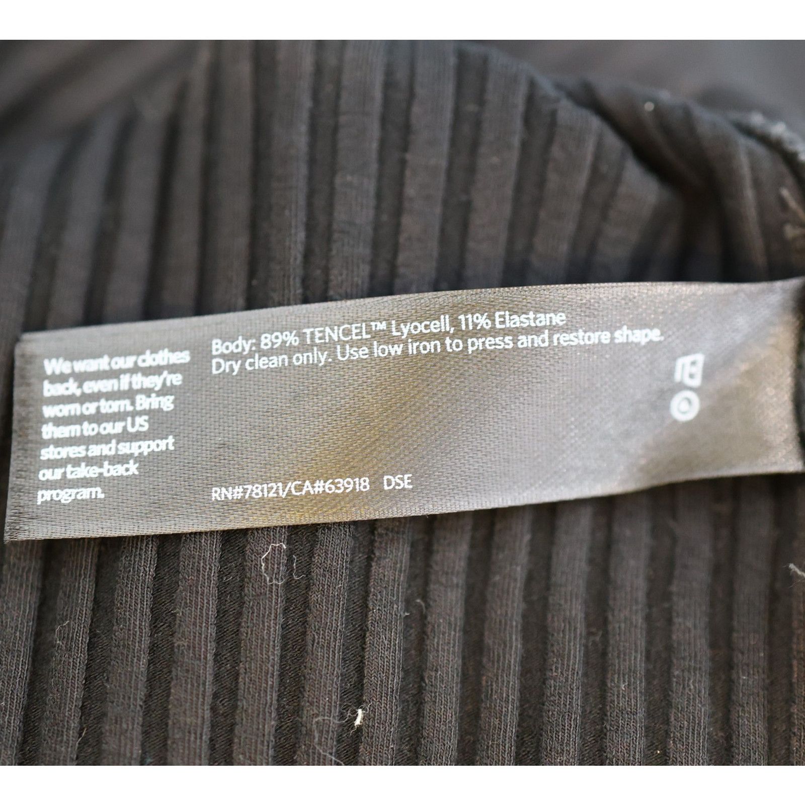 Eileen Fisher EILEEN FISHER Black High/Low Ribbed Shift Dress Size M $218 Size M / US 6-8 / IT 42-44 - 6 Thumbnail