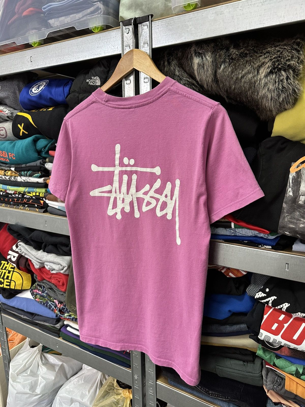 Stussy Vintage Stussy T Shirt Tee Pink Big Logo Baggy Y2K Retro Size US S / EU 44-46 / 1 - 12 Thumbnail