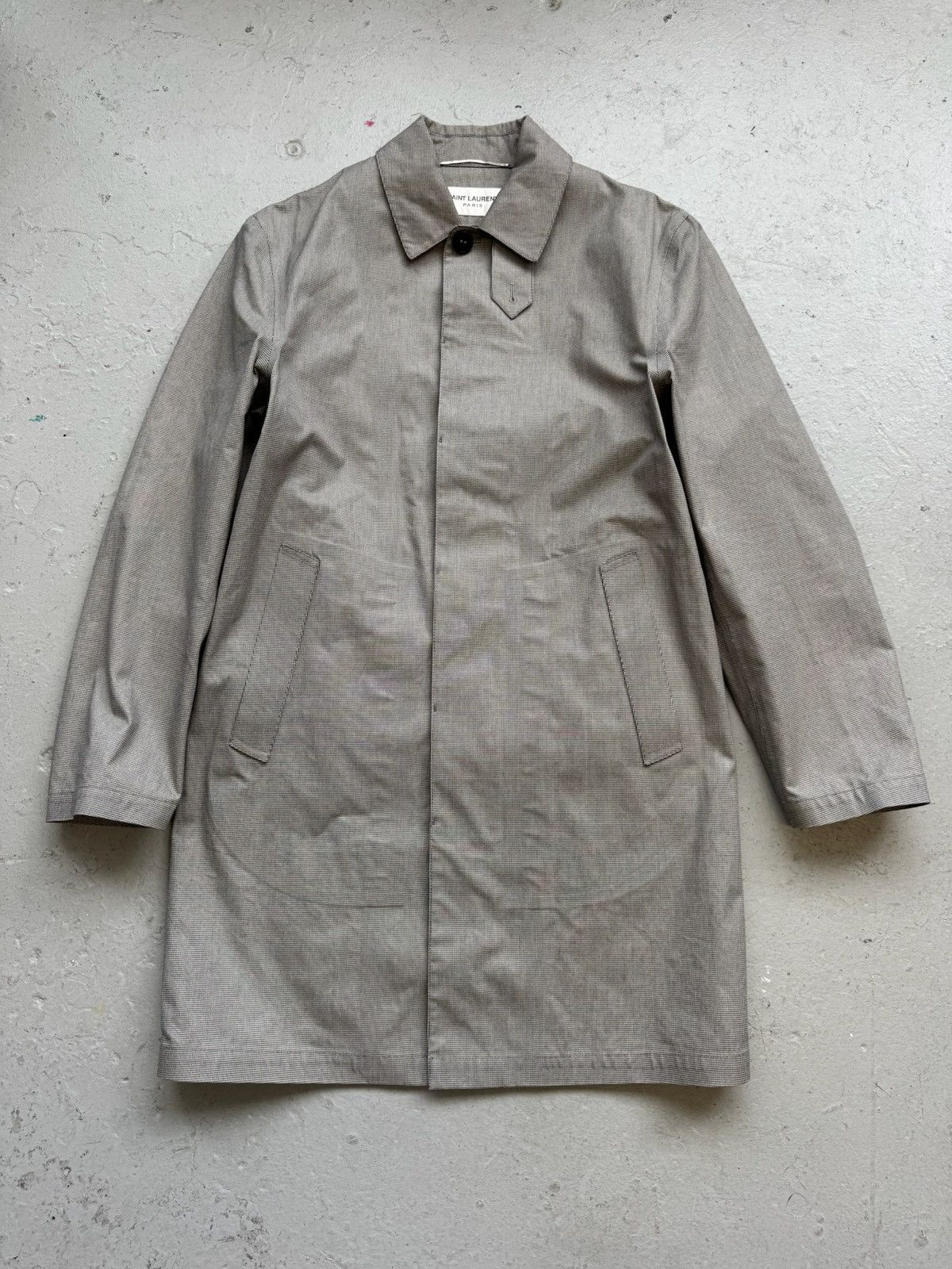Saint Laurent Paris Saint Laurent Paris Houndstooth Trench Coat Size US M / EU 48-50 / 2 - 1 Thumbnail
